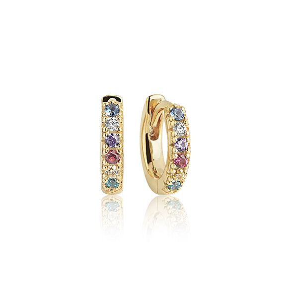 Sif Jakobs oorringen zilver goudkleurig multicolor