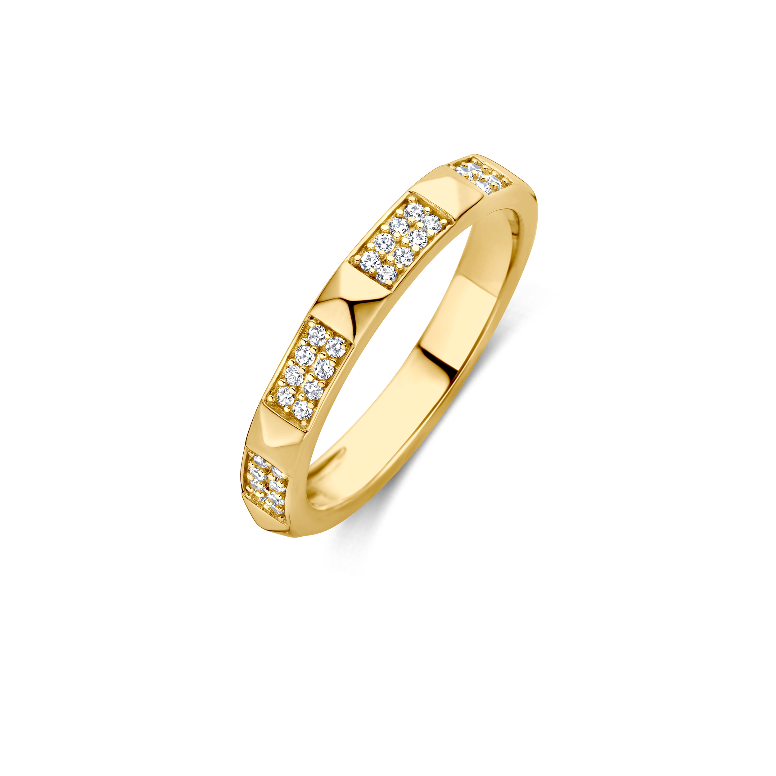 FJF Jewellery ring zilver goldplated met zirkonia's 'Ring of Six' FJF0042356YWH
Ringmaat: 56 en verkrijgbaar in diverse andere maten