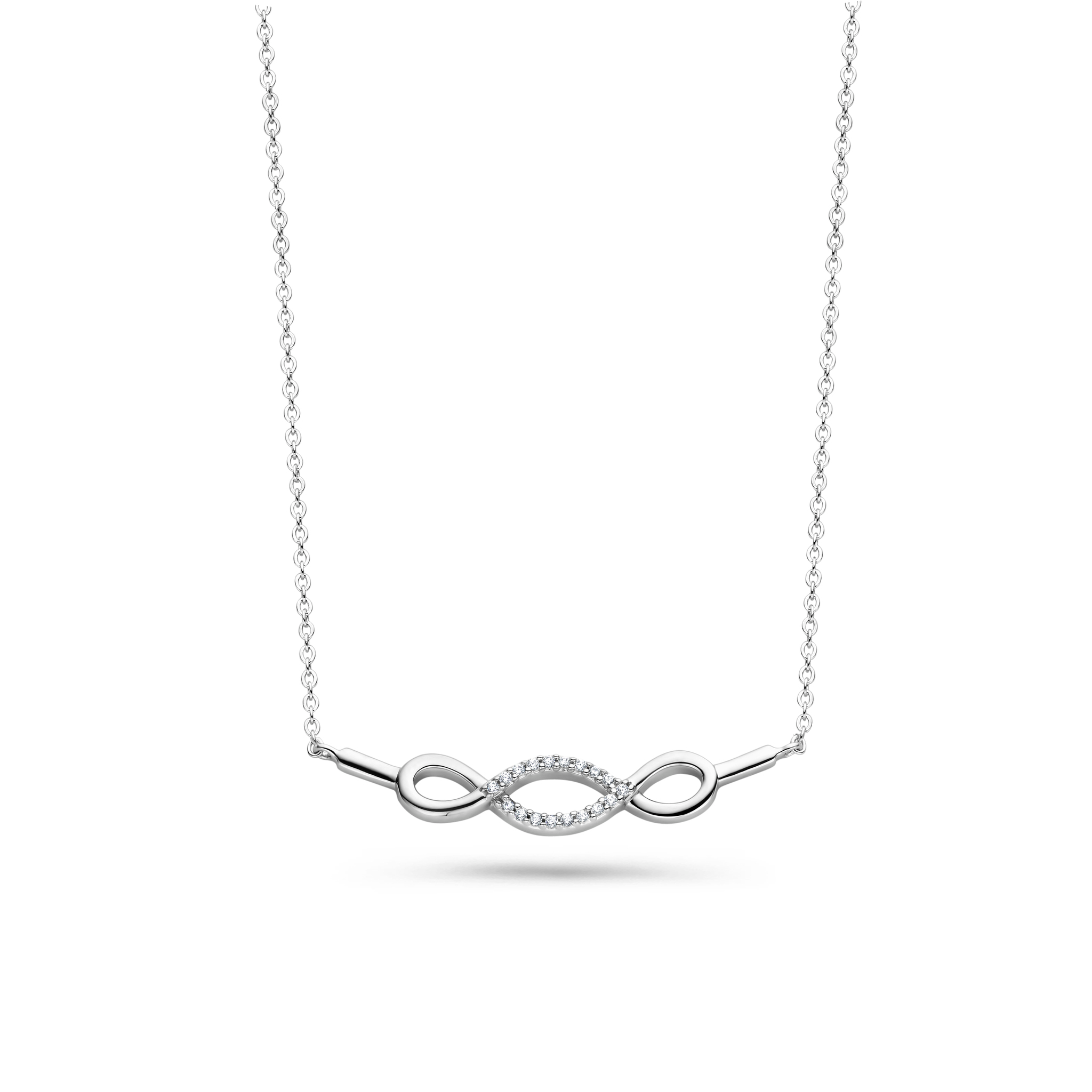 zilveren collier met hanger zirkonia