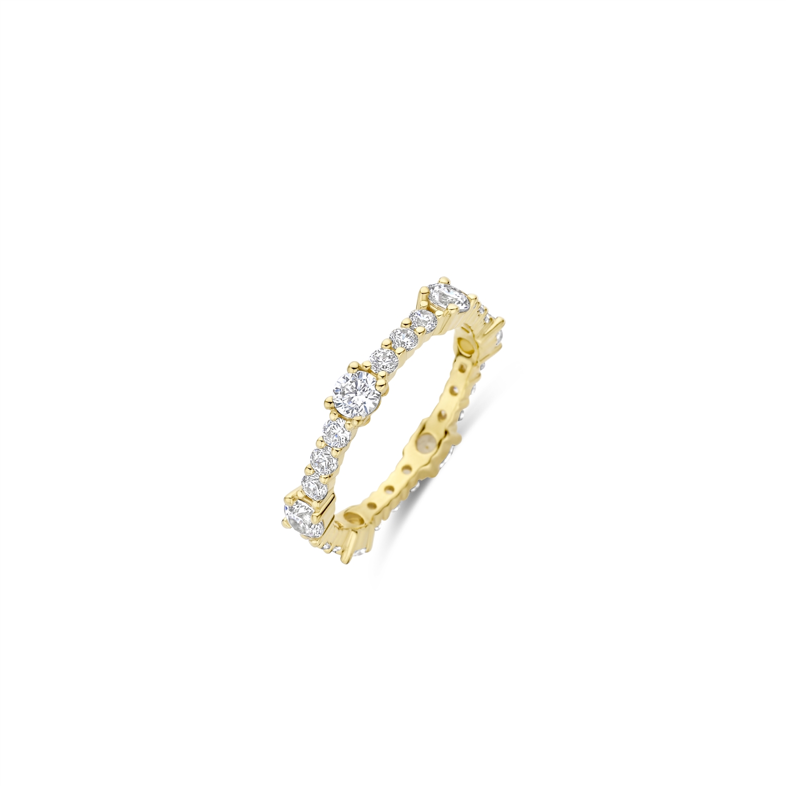 Ontdek de TI SENTO RING VERGULD 12428ZY/54. Deze verfijnde ring is gemaakt van 925 sterling zilver met een goudkleurige afwerking en is bezet met glinsterende zirkonia. Perfect voor zowel dagelijks gebruik als speciale gelegenheden. Draag het als een opvallend accessoire op zichzelf of in combinatie met andere ringen voor een stijlvolle en moderne look.