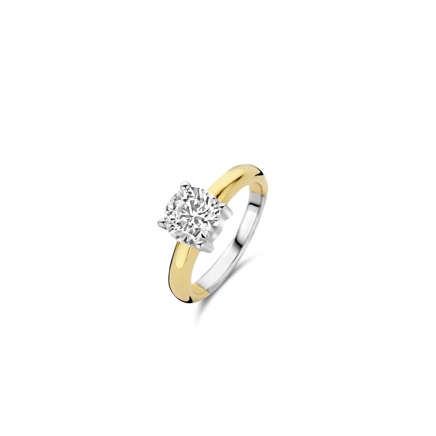 Ti Sento Milano - Zilveren damesring met zirconia, deels verguld - 1464ZY/54