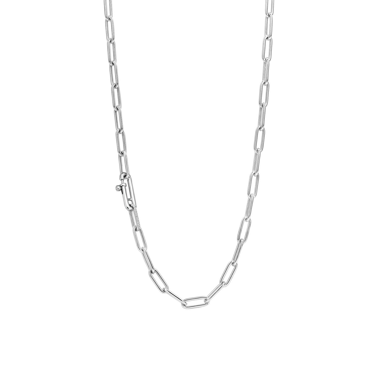 De TI SENTO Collier 3947ZI/48 is een elegante zilveren ketting van 925 sterling zilver met een witte kleur. De ketting is 48 cm lang en heeft schitterende zirkonia stenen. Perfect voor een verfijnde look, draag het bij een avondjurk of op een casual outfit voor een vleugje elegantie.