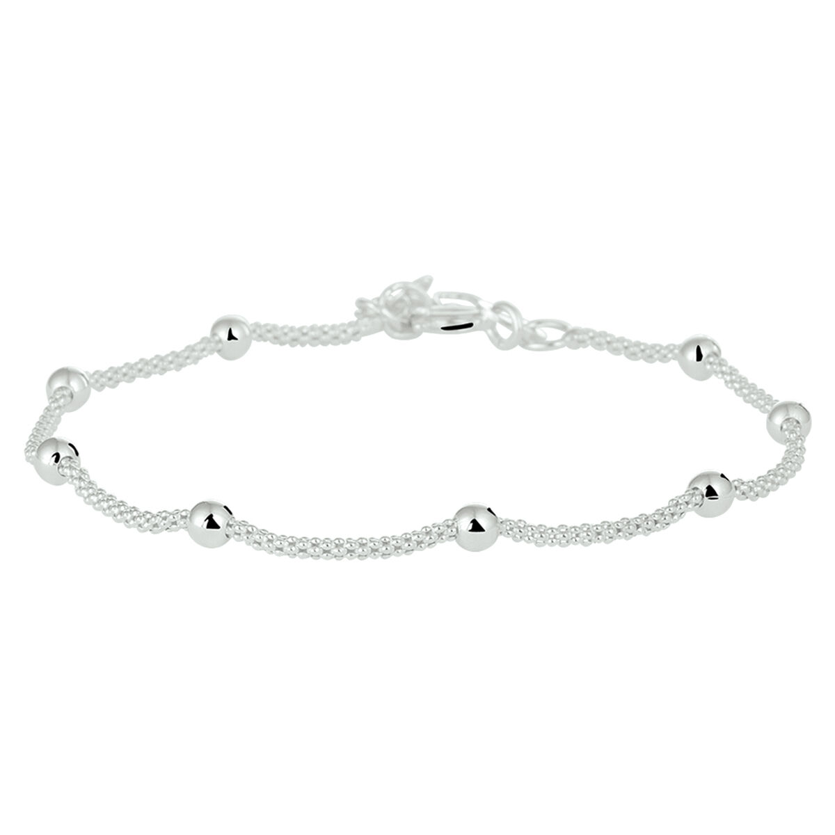 925 Zilveren armband met bolletjes schakel. De schakelbreedte is 3.0mm.