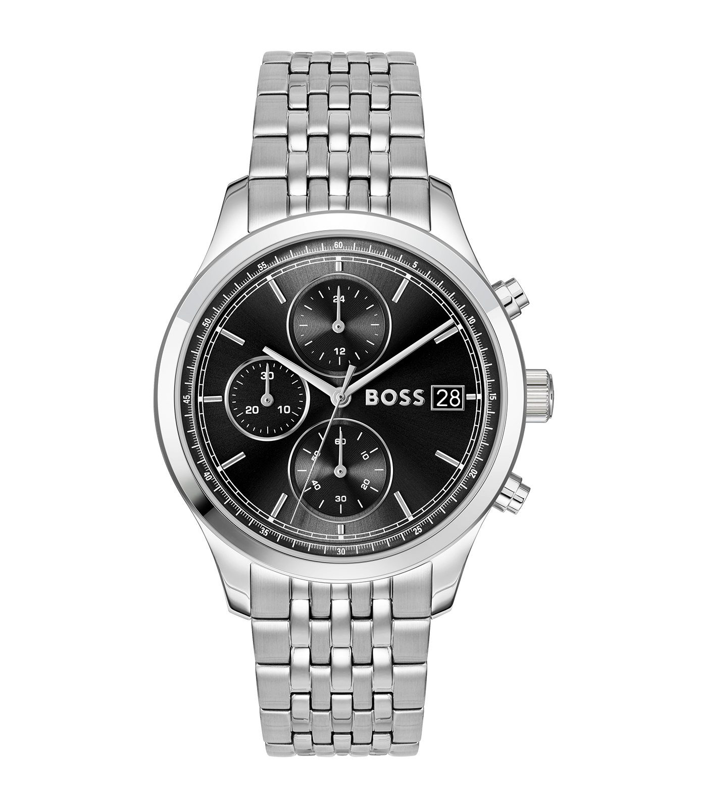Dit herenhorloge heeft een zwarte wijzerplaat en zilverkleurige metalen band. Het is een polshorloge van 41mm groot, waterdicht tot 5 ATM en voorzien van een datumaanduiding. Dit elegante horloge past perfect bij zowel formele als casual outfits, ideaal voor dagelijks gebruik en speciale gelegenheden. Draag het met zelfvertrouwen en stijl.