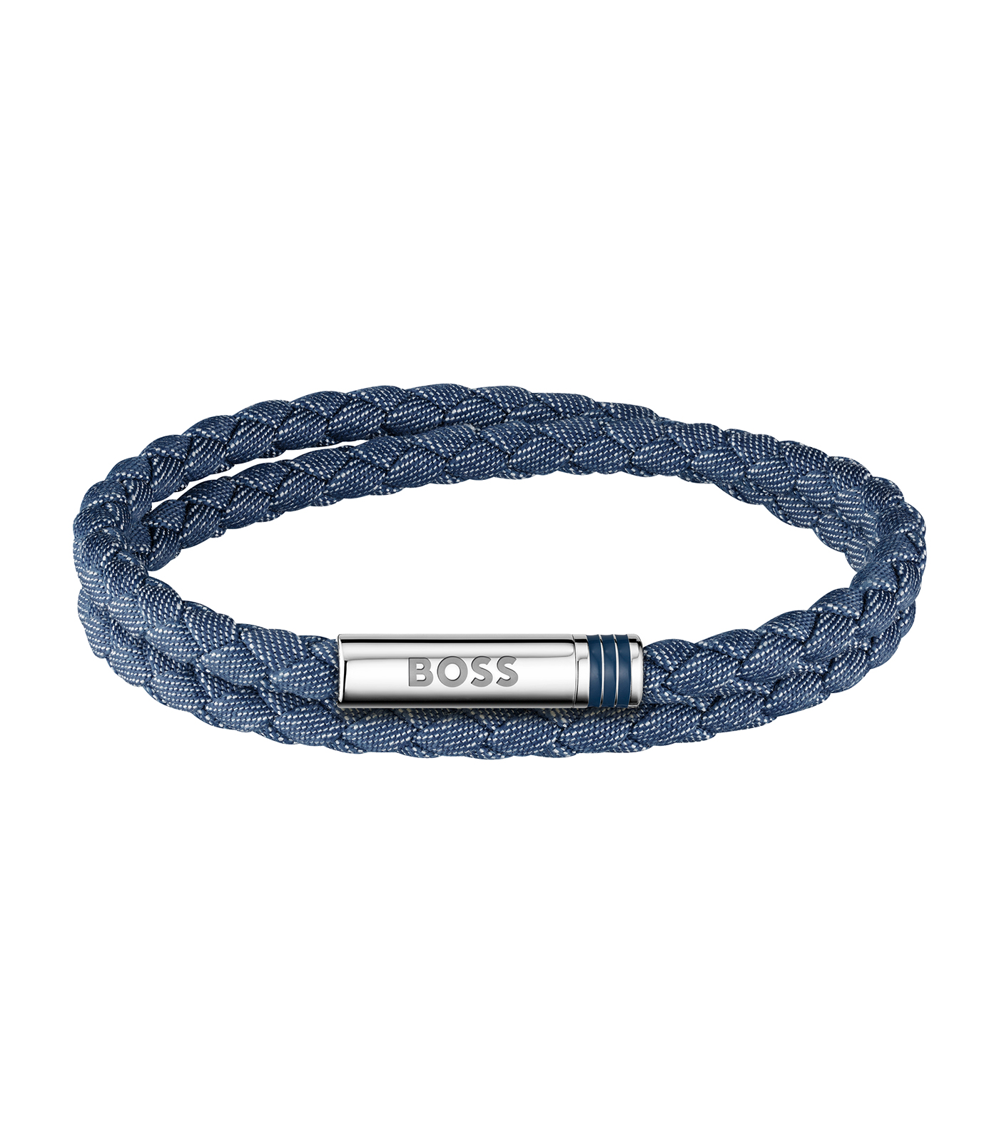 De blauwe lederen armband van Hugo Boss combineert verfijning en stijl. Deze herenarmband is gemaakt van roestvrij staal en heeft een lengte van 190 mm. Perfect te dragen bij zowel formele als informele gelegenheden. Draag het solo voor een subtiele look, of combineer het met andere accessoires voor een gelaagde stijl.