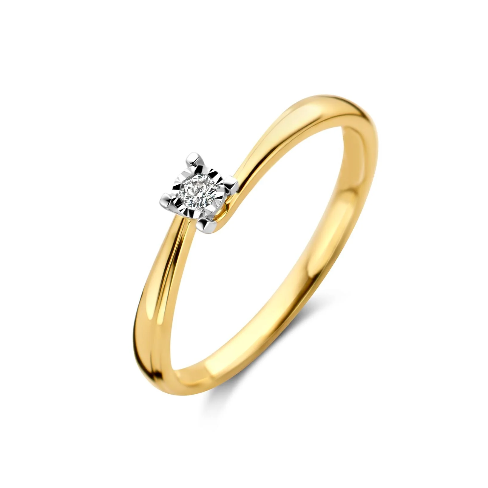 Bernstein 198.411.68 Solitair Ring met Twist 0.04 ct
