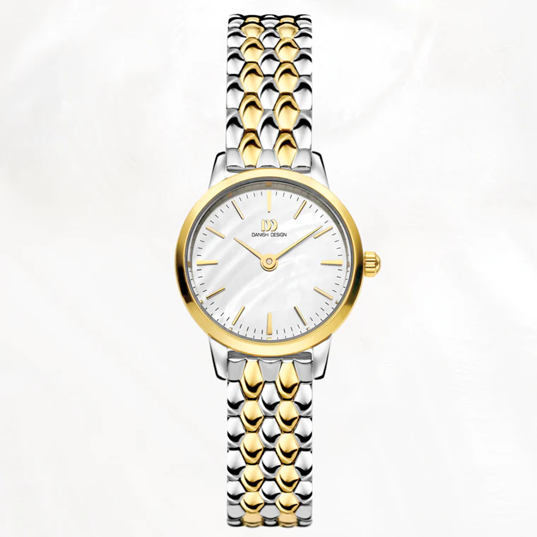 Danish Design horloge met stalen band, Akilia Mini Dress Link bicolor