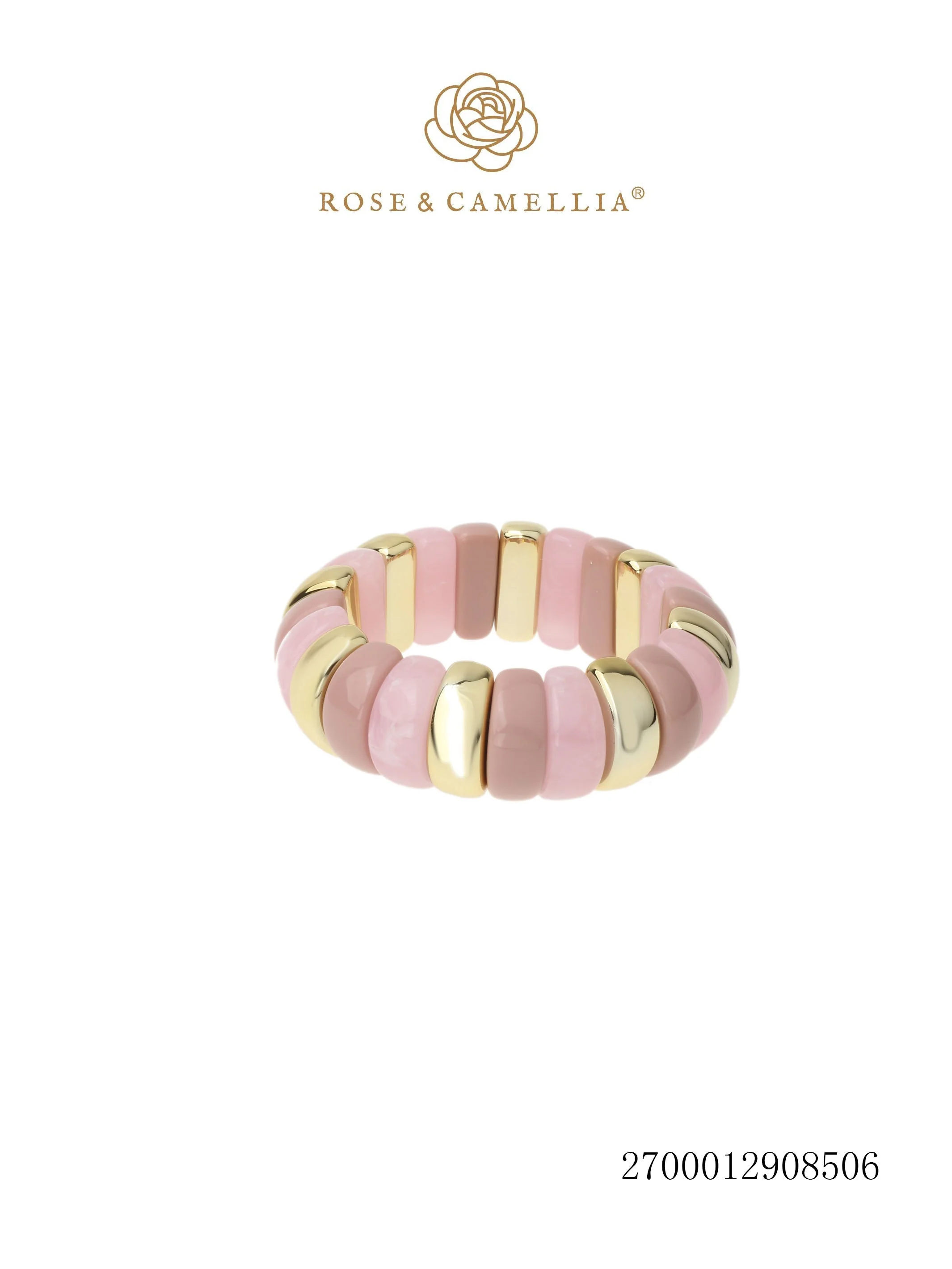 De Rose & Camillia Armand Resin Roze Goud armband, modelnummer 2700012908506, is een verfijnd sieraad. Kenmerken zijn onder andere de prachtige roze goudkleurige afwerking en een comfortabele draagmaat van 175 mm. Draag deze elegante armband solo voor een subtiele look of combineer met andere sieraden voor een op-en-top glamoureuze uitstraling.