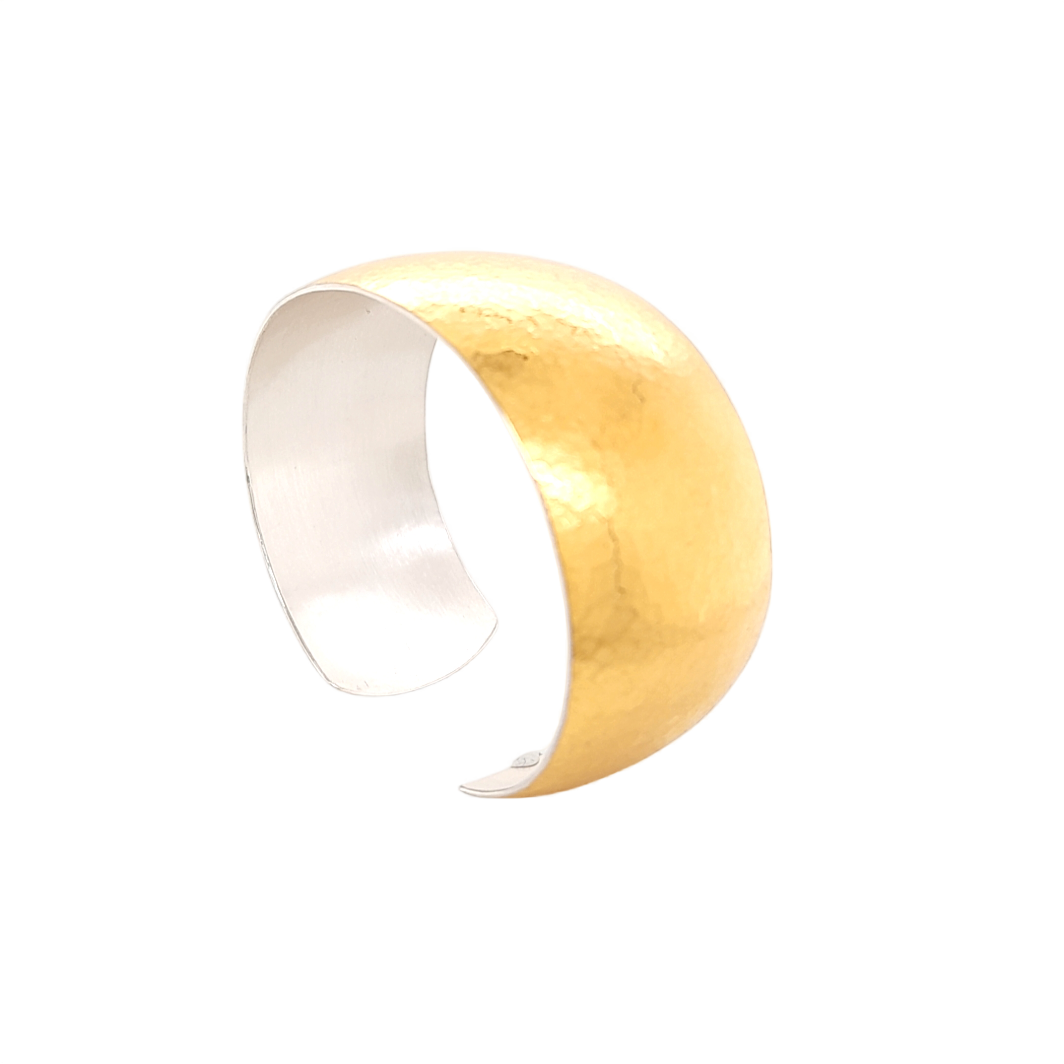 Armspange gefertig in Silber mit Feingold beschwei&szlig;t
Breite 25 mm