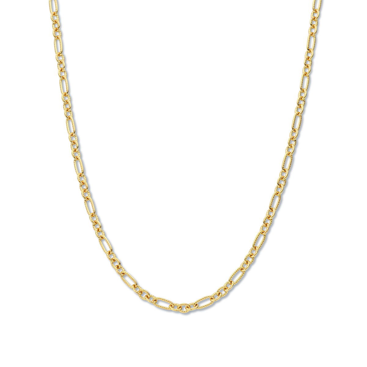 De Vergulde Schakelketting N5R59 is een stijlvolle gouden ketting, vervaardigd uit zilver en met een gewicht van 7,2 gram. Met een lengtemaat van 450 mm is deze ketting ideaal voor een elegante uitstraling. Perfect om solo te dragen of in combinatie met andere kettingen voor een gelaagde look. Een tijdloos accessoire voor elke gelegenheid.