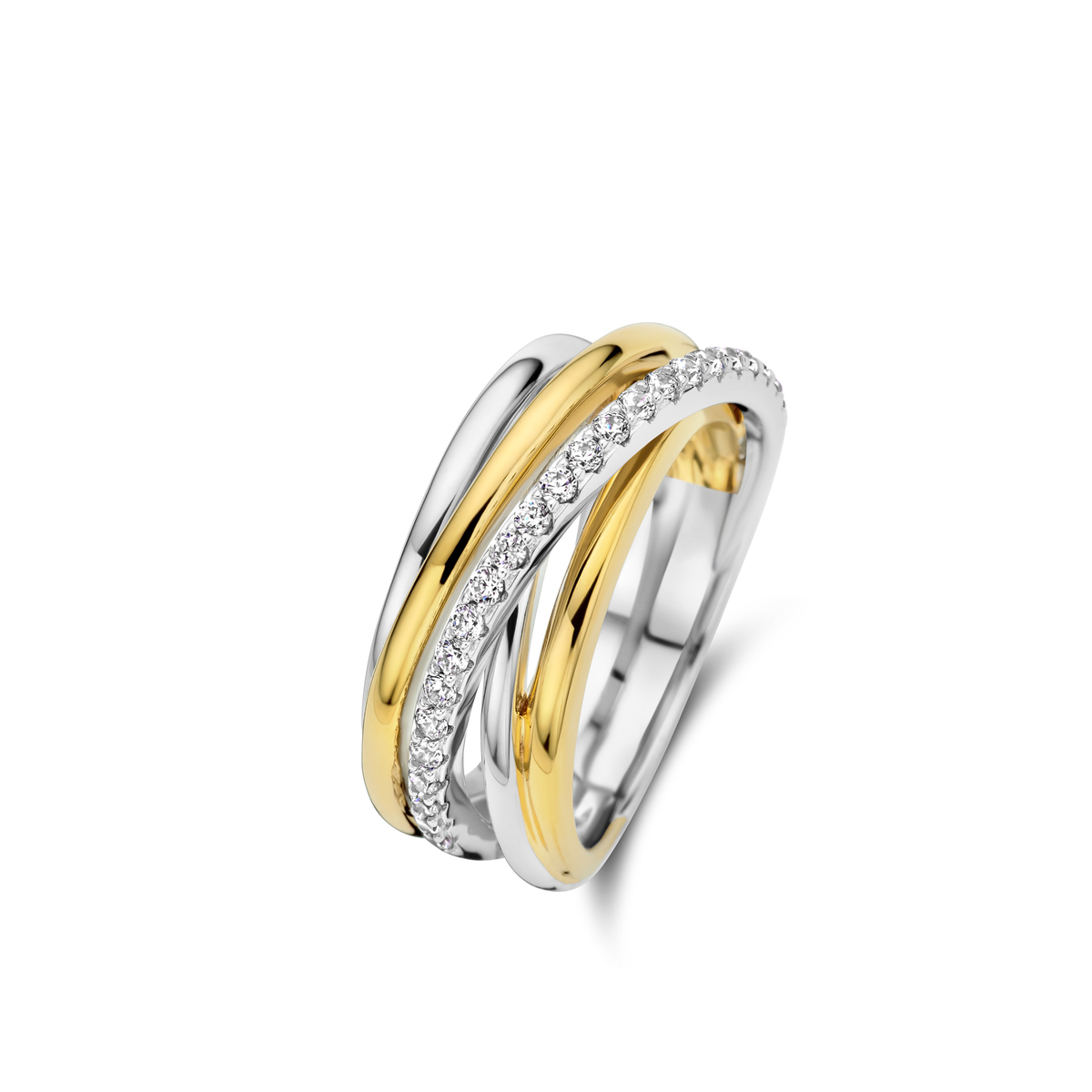 Ring in bi-color zilver van het merk Naiomy 