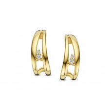 Oorringen geel 18 kt met diamanten