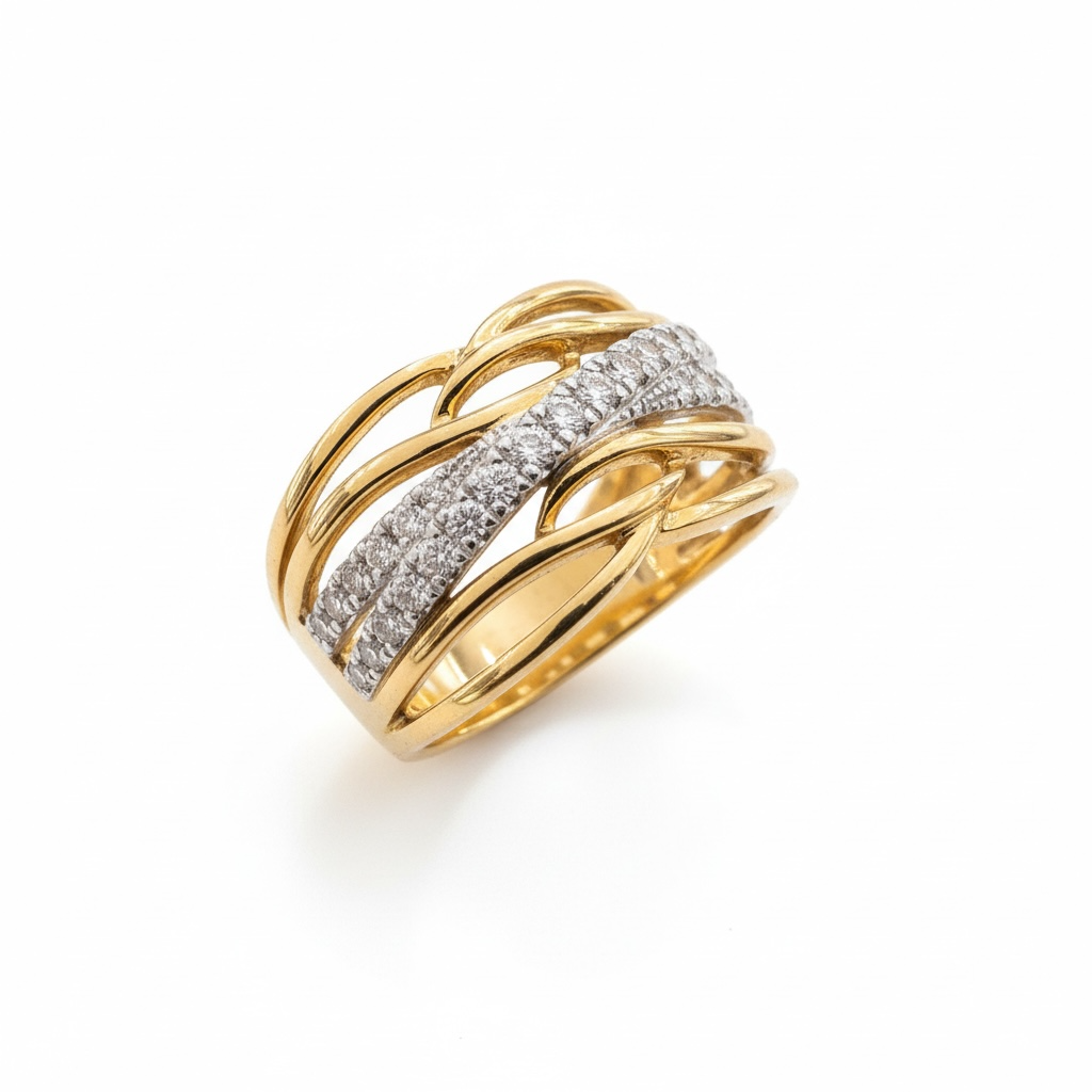 Geelgouden ring met briljant 