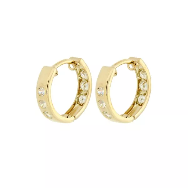 Gouden creool zirkonia&rsquo;s XIA0593