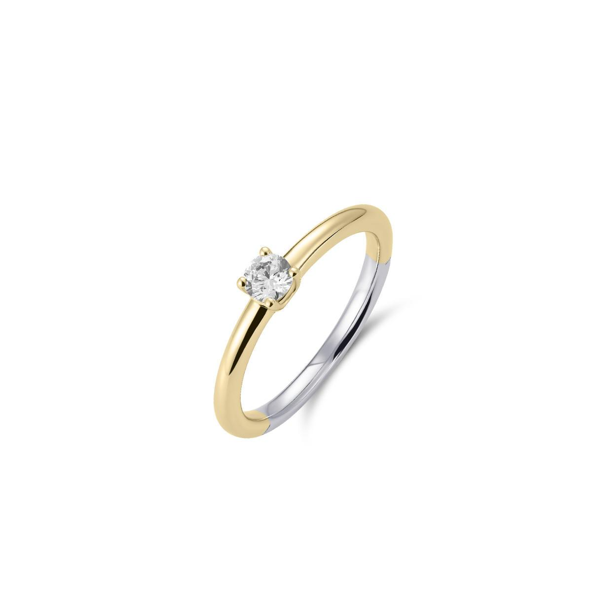 ring zilver verguld | ziconia | maat 58