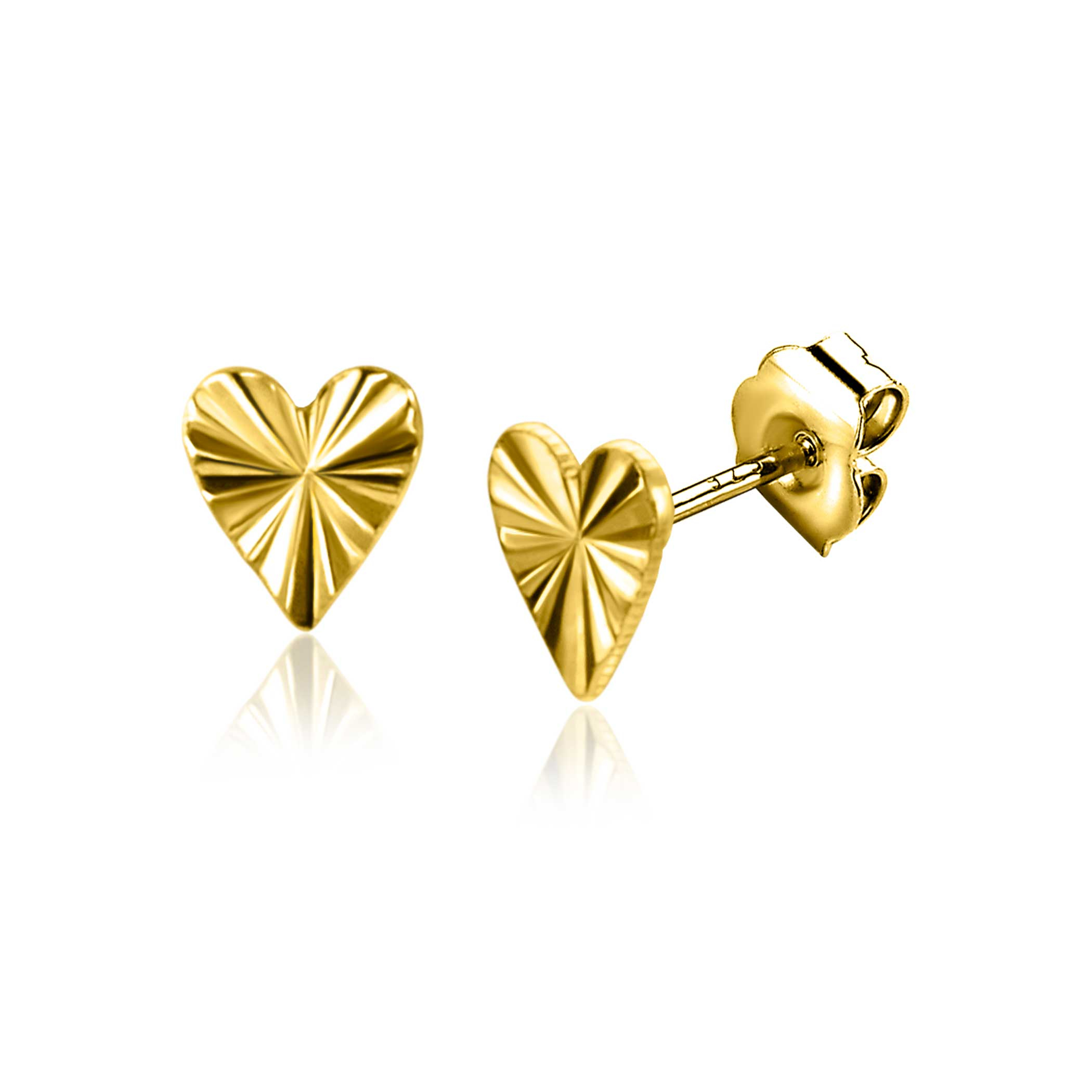 14k geelgoud oorknopjes hartje 5,5mm