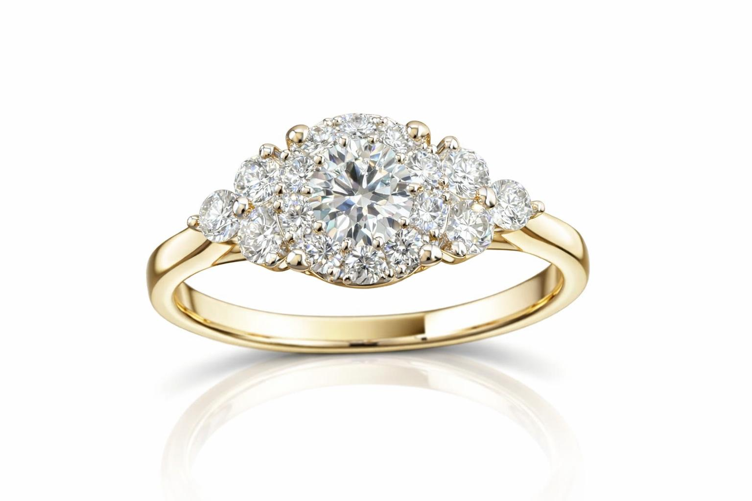 Deze prachtige diamanten verlovingsring model GJ4567 is gemaakt van 18-karaats goud en bevat natuurlijke diamanten met een totaal gewicht van 0,58 karaat. De ring heeft een multicolor design en maat 53, ideaal voor een onvergetelijk aanzoek. Draag deze verfijnde ring op een speciale gelegenheid of dagelijks als symbool van uw liefde. Perfect voor elk moment.