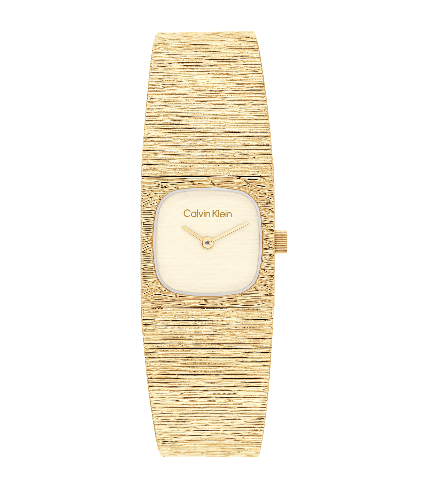 Het Calvin Klein Dames Horloge 25100178 is een elegant polshorloge met een goudkleurige roestvrijstalen kast en Milanese mesh band. Het heeft een analoge quartz beweging, mineraal glas, en is nikkelvrij. Dit horloge is waterbestendig tot niveau 3. Perfect voor een chique en minimalistische look, ideaal voor formele gelegenheden of dagelijks gebruik.