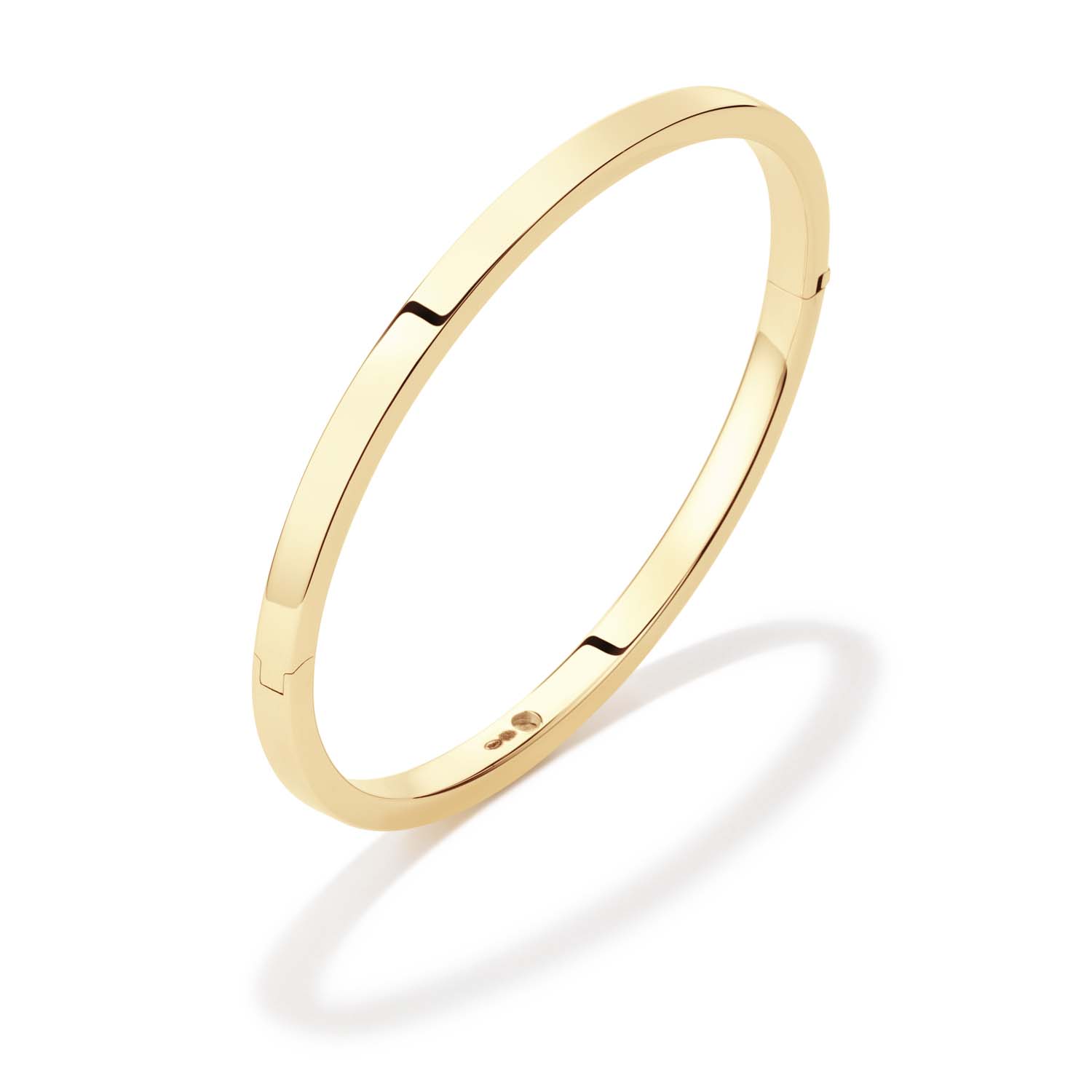 Geelgouden bangle gevuld met zilver.