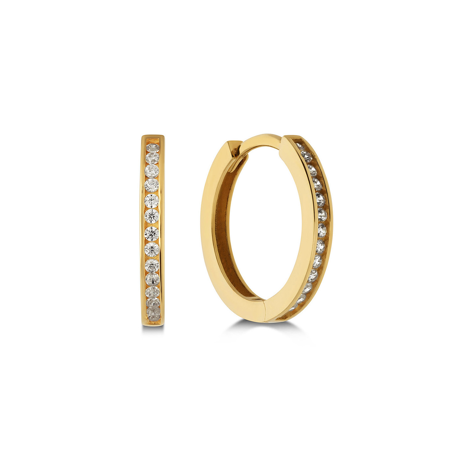 GLOW - 207.0170.08 - Oorringen met klapsluiting - Goud - Zirkonia