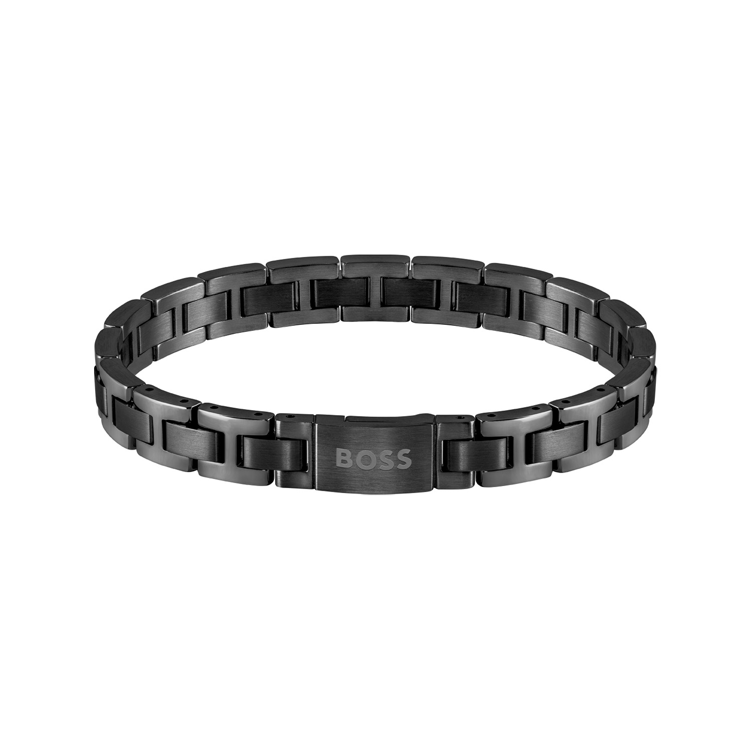 BOSS JEWELS HBJ1580055 METAL LINK ESSENTIALS Mannen Armband 20cm
Deze armband van BOSS uit de METAL LINK ESSENTIALS serie met artikelnr. HBJ1580055 is een stijlvol sieraad voor de echte BOSS klant. De stalen zwarte schakelarmband toont als een horlogeband en heeft glimmende en matte schakels. Deze strakke armband heeft een magneetsluiting en een lengte van 20cm. Zeker goed te combineren met de bijpassende sieraden van BOSS.

Het merk: HUGO BOSS is afgestemd op levensstijlen waar het gaat om kwaliteit en precisie. Het wereldwijde fashionlabel is verdeeld in twee merken: BOSS en HUGO. Het merk BOSS biedt geavanceerde, moderne horloges gericht op kwaliteit en design om een onberispelijke look te cre&euml;ren &ndash; of het nu zakelijk, casual of sportief is. Ontdek de nieuwe horlogecollectie die bewijst dat details echt het verschil maken.

 Specificaties:
- Artikelnr: HBJ1580055
- Schakelarmband
- Materiaal: Staal
- Zwart
- Lengte: 20cm