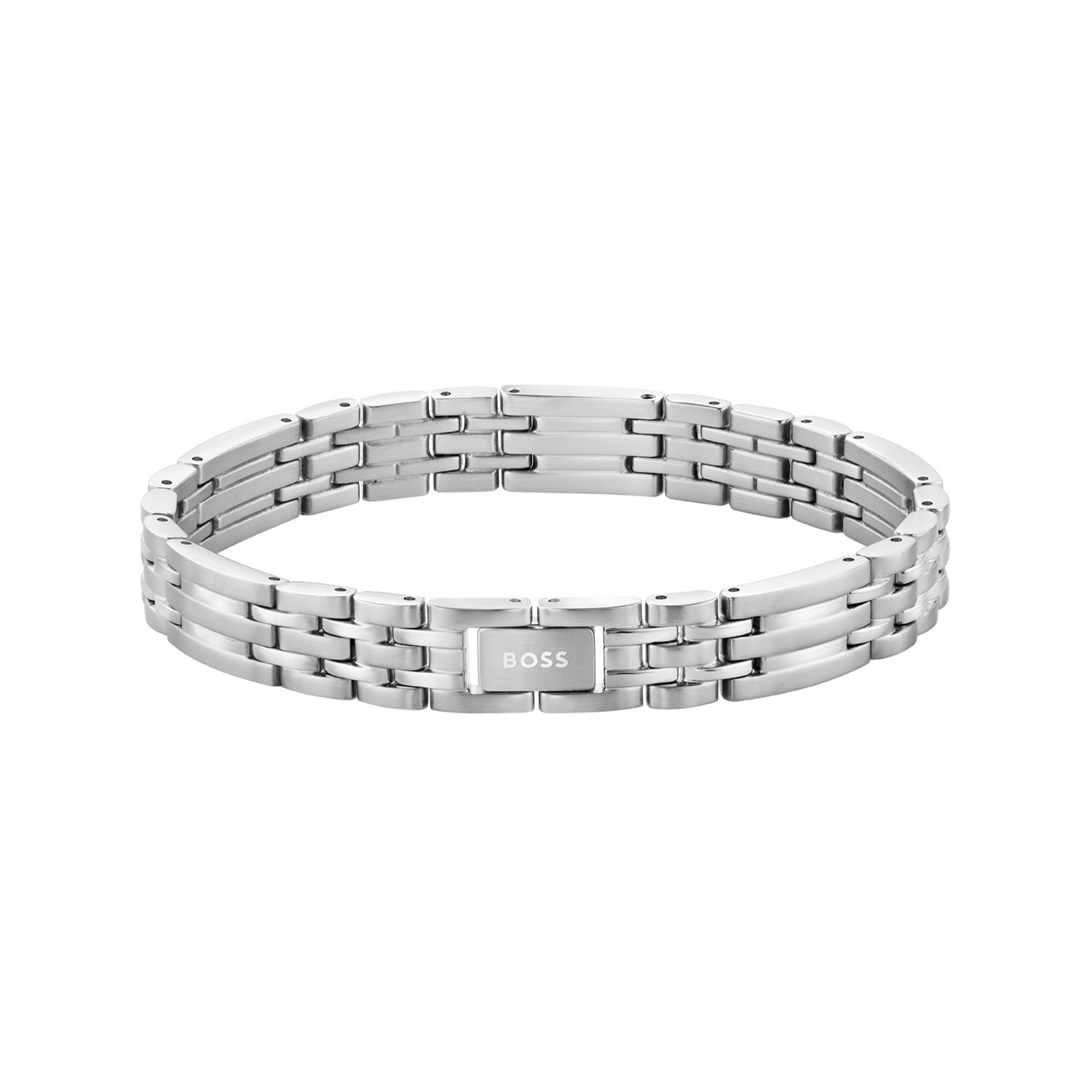 BOSS JEWELS HBJ1580812 WESLEY ELEVATED Heren Armband 19cm
Deze stijlvolle stalen heren schakelarmband straalt kracht en elegantie uit. Gemaakt van hoogwaardig roestvrij staal, is de armband duurzaam, kleurvast en geschikt voor dagelijks gebruik. De zilverkleurige armband van BOSS uit de WESLEY ELEVATED serie met artikelnr. HBJ1580812 heeft verschillende platte en ronde schakels en sluit met een druksluiting. Hij is op meerdere lengtes te dragen en de totale lengte is 19cm. Goed te combineren met de bijpassende sieraden van BOSS.

Het merk: HUGO BOSS is afgestemd op levensstijlen waar het gaat om kwaliteit en precisie. Het wereldwijde fashionlabel is verdeeld in twee merken: BOSS en HUGO. Het merk BOSS biedt geavanceerde, moderne horloges gericht op kwaliteit en design om een onberispelijke look te cre&euml;ren &ndash; of het nu zakelijk, casual of sportief is. Ontdek de nieuwe horlogecollectie die bewijst dat details echt het verschil maken.

 Specificaties:
- Artikelnr: HBJ1580812
- Schakelarmband
- Materiaal: Staal
- Zilverkleurig
- Lengte: 19cm verstelbaar