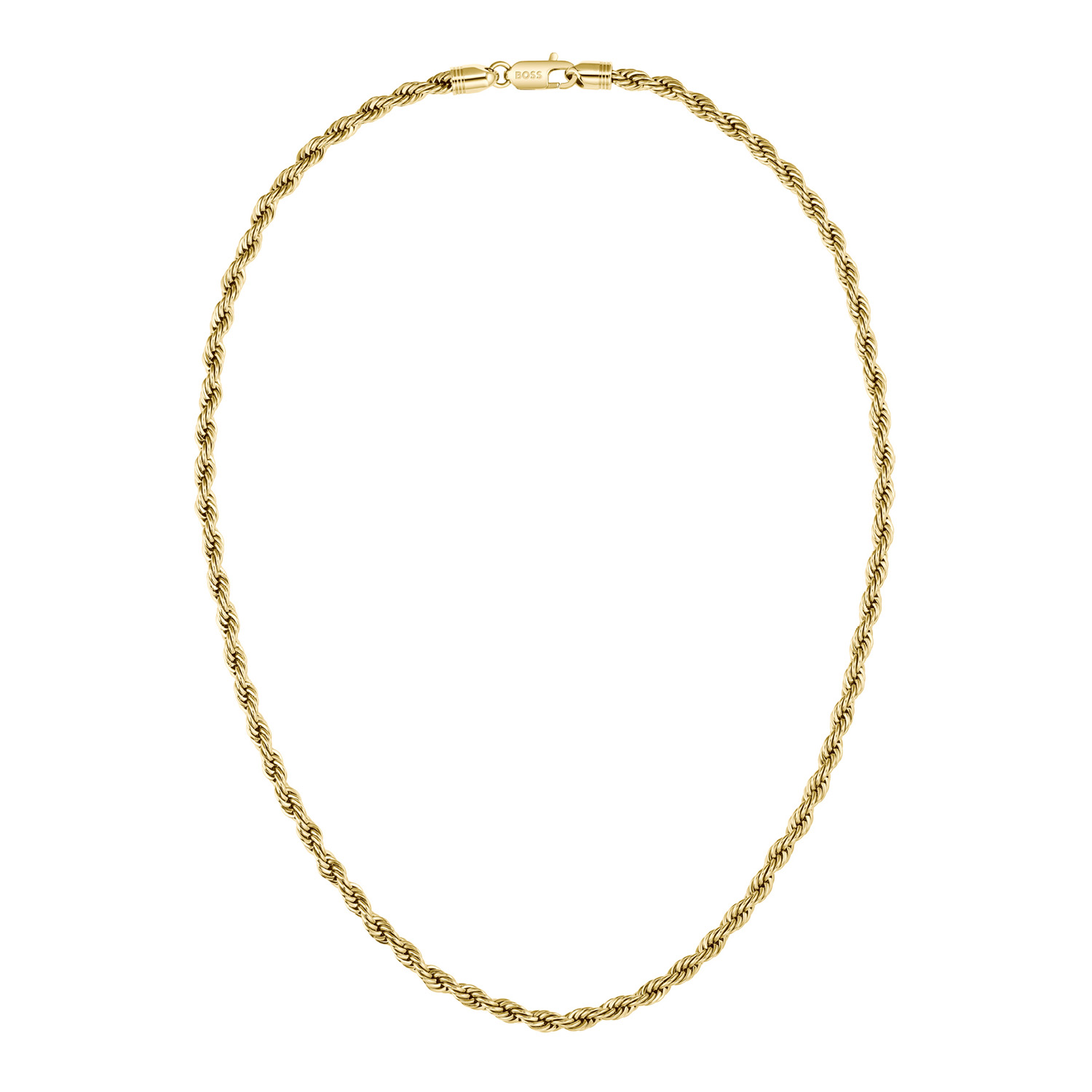 BOSS JEWELS HBJ1580840 MYLES ESSENTIALS Heren Ketting GP 55cm
Deze stijlvolle goudkleurige stalen heren schakelketting straalt kracht en elegantie uit. Gemaakt van hoogwaardig roestvrij staal, is de ketting duurzaam, kleurvast en geschikt voor dagelijks gebruik. De goudkleurige koord ketting van BOSS uit de MYLES ESSENTIALS serie met artikelnr. HBJ1580840 sluit met een karabijnsluiting en heeft een lengte van 55cm. Goed te combineren met de bijpassende sieraden van BOSS.

Het merk: HUGO BOSS is afgestemd op levensstijlen waar het gaat om kwaliteit en precisie. Het wereldwijde fashionlabel is verdeeld in twee merken: BOSS en HUGO. Het merk BOSS biedt geavanceerde, moderne horloges gericht op kwaliteit en design om een onberispelijke look te cre&euml;ren &ndash; of het nu zakelijk, casual of sportief is. Ontdek de nieuwe horlogecollectie die bewijst dat details echt het verschil maken.

 Specificaties:
- Artikelnr: HBJ1580840
- Schakelketting
- Materiaal: Staal
- Goudkleurig
- Lengte: 55cm