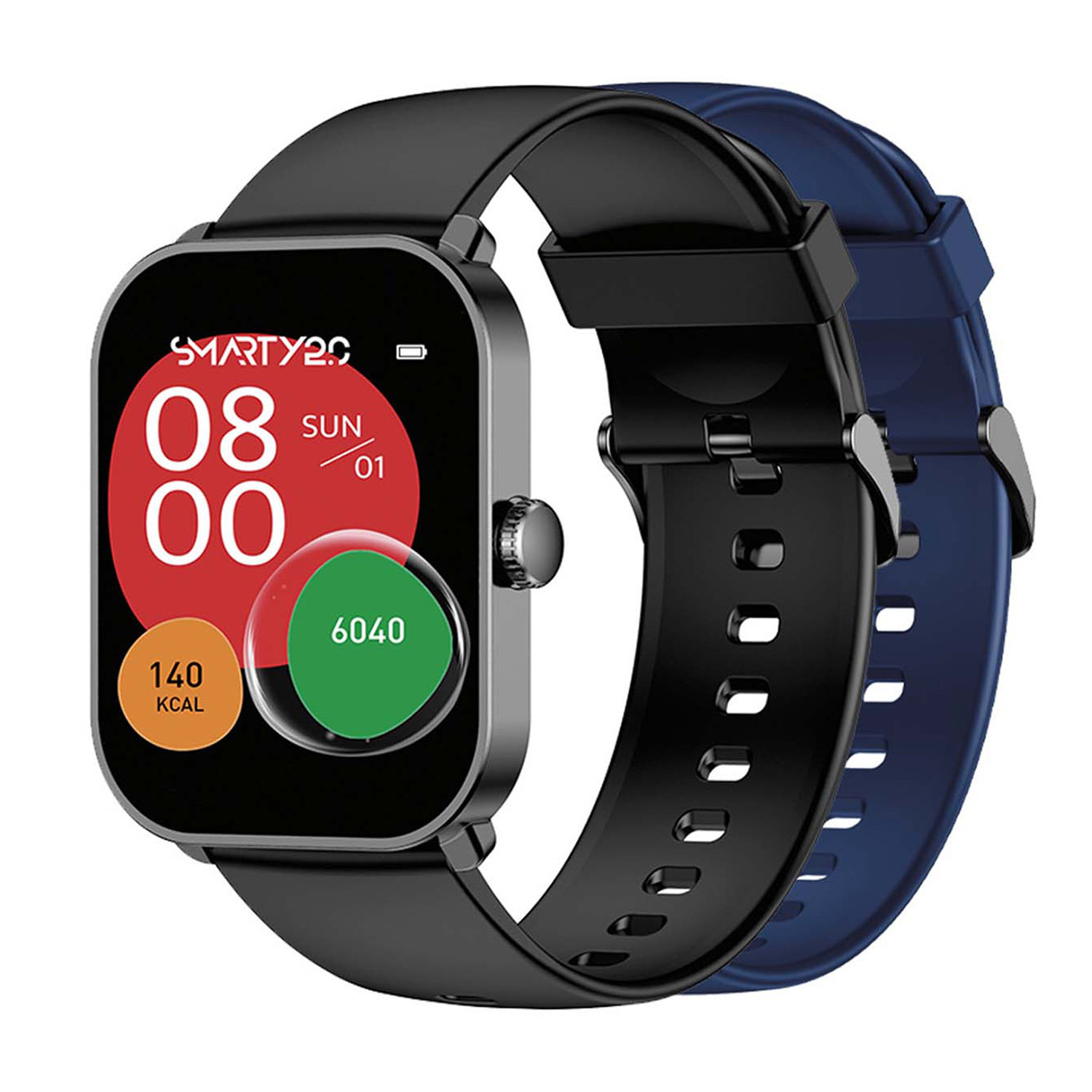 SMARTY2.0 SW070A Smartwatch Kunststof Siliconen 46,5x40,5mm
Dit Smarty Smartwatch horloge met nr: SW070A is een stap in de toekomst. Door zijn Amoled scherm is het beeld vele malen scherper en intenser. De zwarte kast is gemaakt van ABS kunststof met een gehard glas. Aan de kast zit een zwarte siliconen band met een gespsluiting. Het rechthoekige horloge heeft een afmeting van 46,5x40,5mm en is spatwaterdicht. Bij dit horloge krijg je een blauwe siliconen band extra. Deze smartwatch is sportief, stijlvol, maar zeker gebruiksvriendelijk. Om door apps, berichten en tekst te bladeren hoeft je alleen maar op het glas te tikken of de knop te gebruiken. Tevens heeft het een AI voice functie.

Merk:
SMARTY2.0
Smartwatches verbinden je met de wereld. 
SMARTY2.0 biedt een brede keuze aan vormen en functionaliteiten. Een ronde of rechthoekige smartwatch? Eentje voor de smalle pols? Een ladies watch of een kids watch?  SMARTY2.0 heeft het allemaal.
De keuze qua functionaliteiten is onuitputtelijk: bluetooth bellen, stappenteller, hartslag- en bloeddrukmeter,  meerdere verschillende sporttrackers, menstruatie en ovulatie herinneringen, ingebouwde GPS, vind mijn smartphone en heel veel meer. Maak je eigen keuze.
Iedere SMARTY werkt zowel met iOS als met Android en is moeiteloos via een QR-code te koppelen met iedere mobiele telefoon. Misschien wel d&eacute; makkelijkste smartwatch voor iedereen.
SMARTY2.0 staat voor hoge kwaliteit in een betaalbaar prijssegment: &euro; 79 - &euro; 199.

Highlights:
- Geschikt voor Android en iOS  
- De Smartwatch heeft Bluetooth call 
- Hoge batterij efficientie
- 24 uur hartritme meting
- Bevat smart music en mini games
- Door de verschillende meters en tellers is het mogelijk om onder andere de hartslag, stappen, snelheid, slaap, luchtdruk, stress, hoogte- en diepte te meten
- D.m.v. de ingebouwde GPS, is het mogelijk om offline te navigeren en achteraf je route terug te kijken (zonder dat de telefoon in de buurt is)
- Stof,- Waterdichtheid: IP68