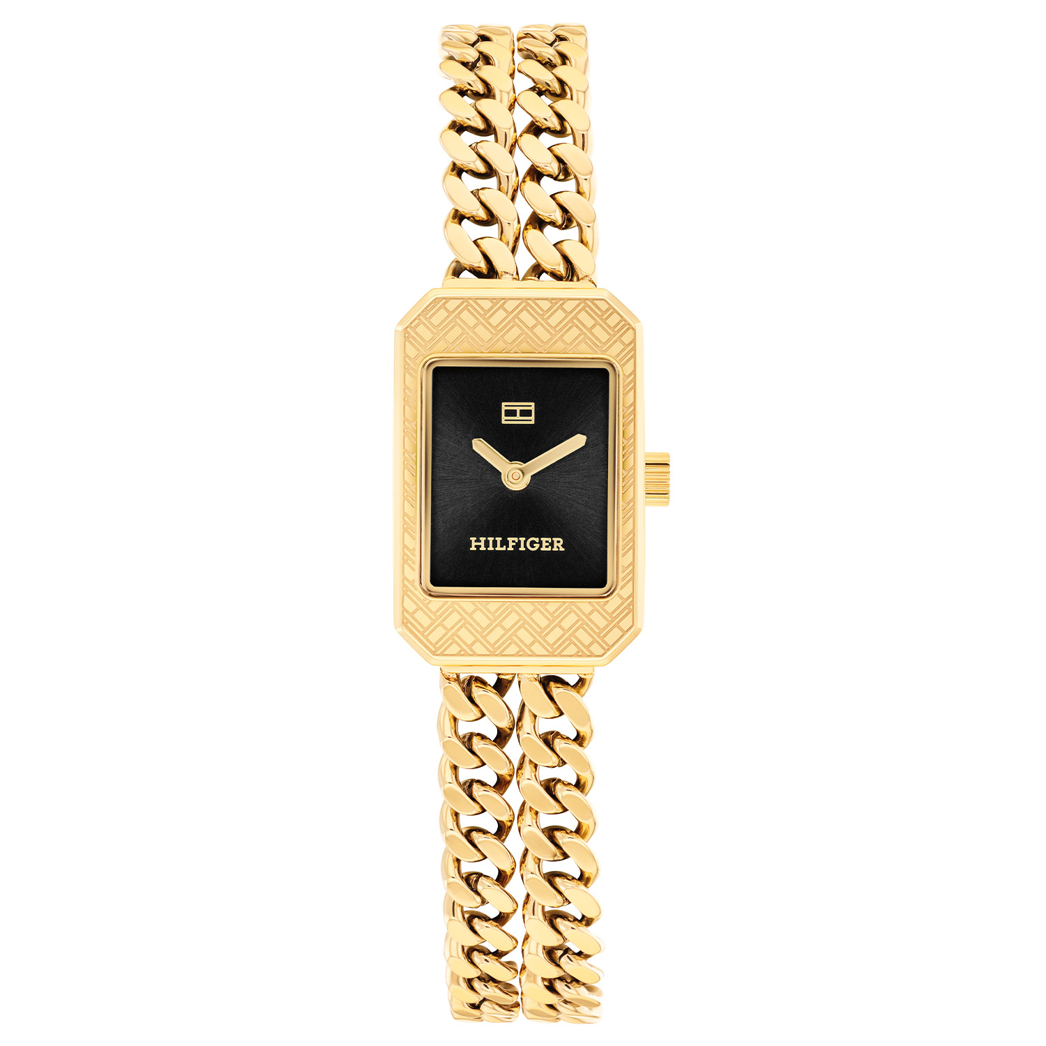 Tommy Hilfiger TH1782842 Horloge Dames Goudkleurig Staal 16x24,5mm
Dit specifieke horloge van Tommy Hilfiger uit de Sarah serie met artikelnr: TH1782842 is een chique dameshorloge die niet in je collectie mag ontbreken. Het stalen dameshorloge heeft een rechte goudkleurige kast met een mooie bewerkte rand om het glas, een zwarte sunray wijzerplaat met opvallende wijzers en het Tommy logo. Aan de kast zitten 2 stalen goudkleurige gourmetkettingen als horlogeband. De band is in te korten dmv schakels te verwijderen en hij sluit met een druksluiting. Het horloge heeft een mineraalglas, een afmeting van 16x24,5mm en is 3ATM.  

Het merk:
Sinds de lancering van het merk in 1985 is Tommy Hilfiger wereldwijd bekend geworden als pionier van de klassieke Amerikaanse coole stijl. Ge&iuml;nspireerd door de iconische popcultuur en het Amerikaanse erfgoed. De dames en herencollectie van dit seizoen bestaan uit minimalistische silhouetten en rustieke lederen details. De herenhorlogecollectie biedt iconische uurwerken met roestvrijstalen, lederen en siliconen banden.

Specificaties:
- Mineraalglas
- Rechte kast 16x24,5mm
- Stalen goudkleurige kast
- Zwarte wijzerplaat
- Gourmetketting horlogeband
- 3ATM