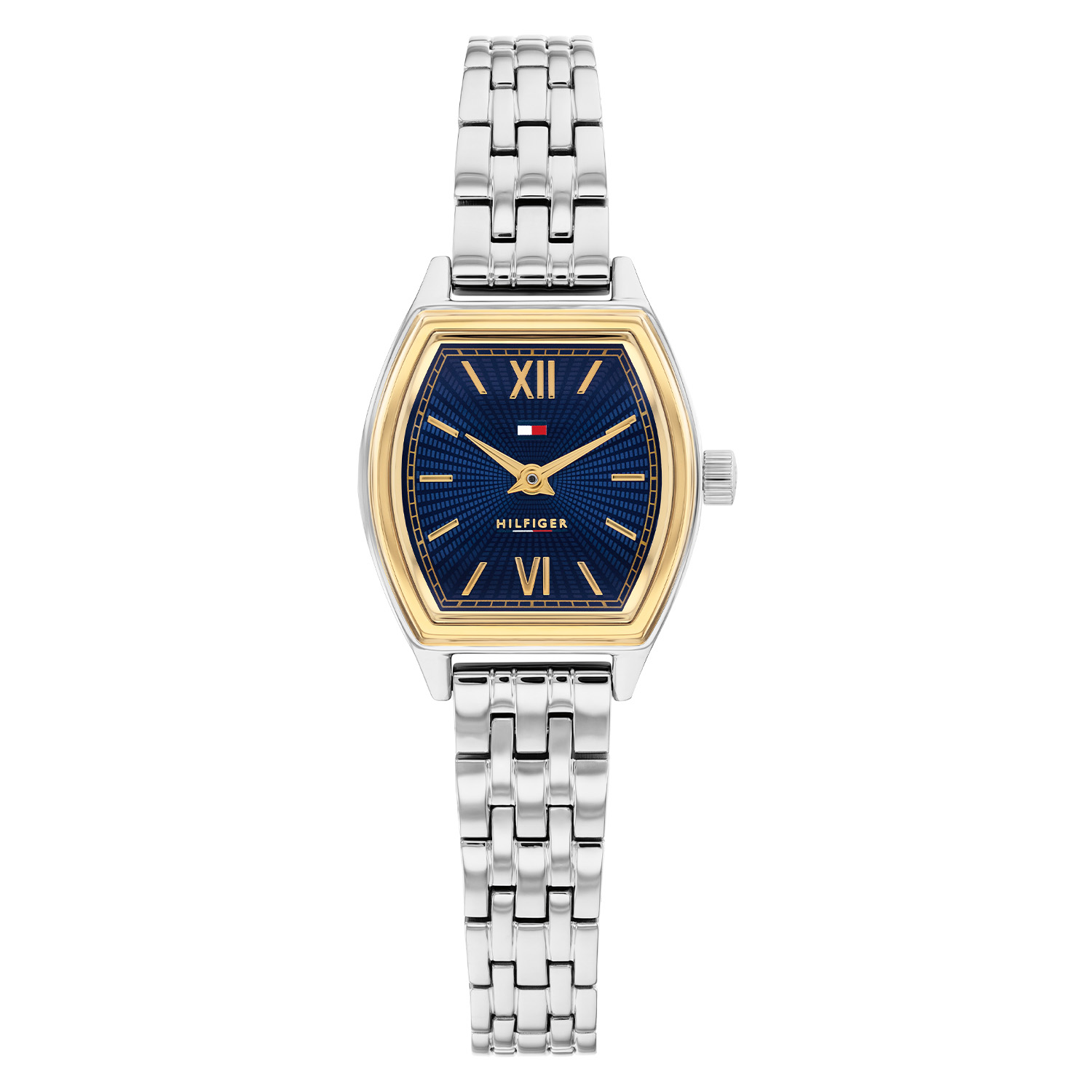 Tommy Hilfiger TH1782869 Horloge Dames Staal Zilverkleurig 21,5x22mm
Elegant en tijdloos: Dit zilverkleurige dameshorloge straalt finesse uit en maakt elke outfit stijlvol compleet. Het stalen dameshorloge uit de Norah serie heeft een ovaal ronde kast met een goudkleurige bezel en een blauwe wijzerplaat met fijne wijzers en het Tommy logo. Aan de kast zit een stalen schakelband met vouwsluiting. Het horloge heeft een mineraalglas, een afmeting van 21,5x22mm en is 3ATM.  

Het merk: 
Sinds de lancering van het merk in 1985 is Tommy Hilfiger wereldwijd bekend geworden als pionier van de klassieke Amerikaanse coole stijl. Ge&iuml;nspireerd door de iconische popcultuur en het Amerikaanse erfgoed. De dames en herencollectie van dit seizoen bestaan uit minimalistische silhouetten en rustieke lederen details. De herenhorlogecollectie biedt iconische uurwerken met roestvrijstalen, lederen en siliconen banden.

Specificaties:
- Mineraalglas
- Ovaal ronde kast 21,5x22mm
- Zilverkleurige kast
- Blauwe wijzerplaat
- Zilverkleurig schakelband 
- 3ATM