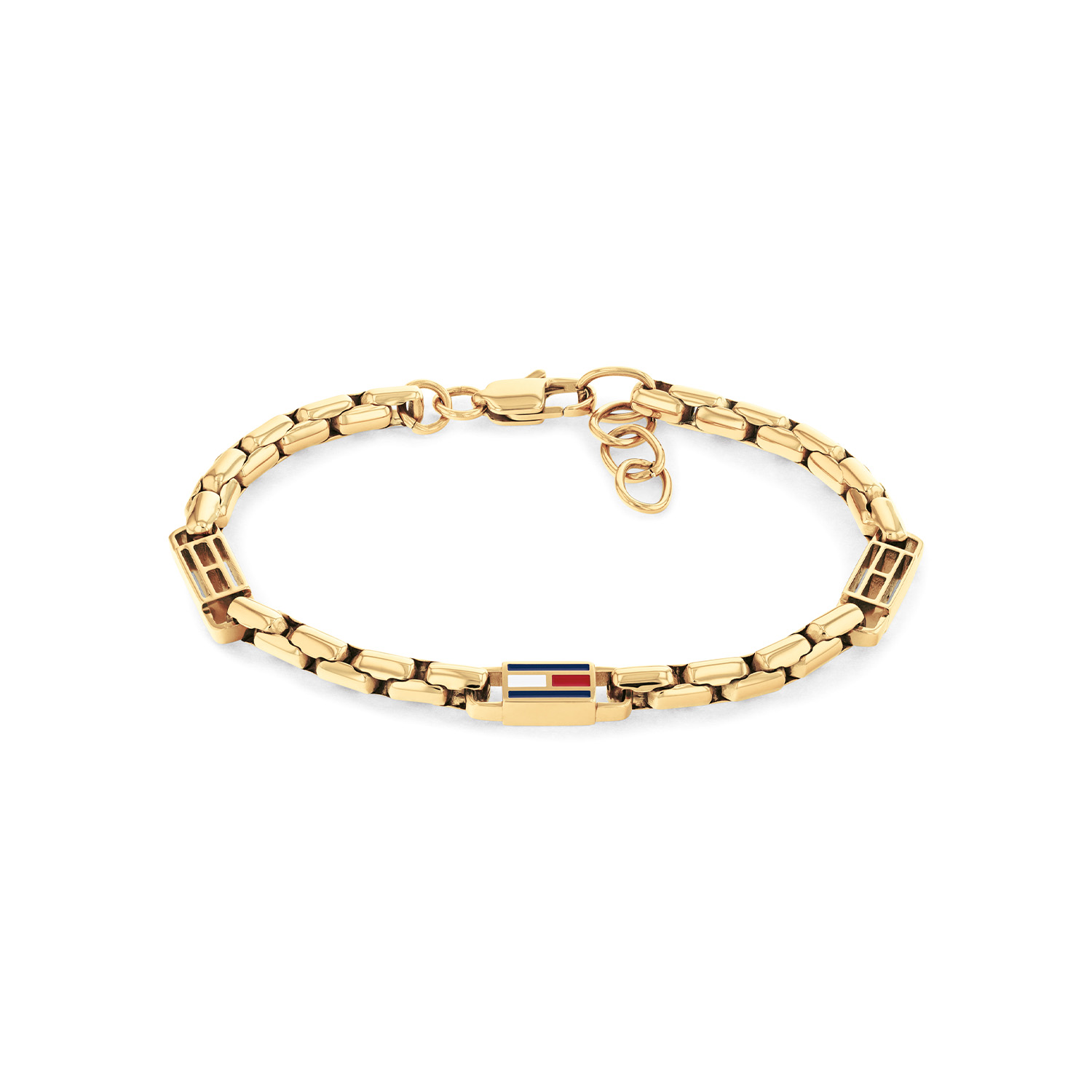Tommy Hilfiger Jewels TJ2790675 Armband Heren 3D Flag Gp 19cm
Geef je outfit een krachtige en stijlvolle uitstraling met deze originele Tommy Hilfiger goudkleurige stalen armband. De TJ2790675 heeft grove schakels die zorgen voor een robuuste look, terwijl het hoogwaardige roestvrij staal een luxe en duurzame afwerking garandeert. Perfect voor de moderne man die houdt van een stoer, maar tijdloos accessoire. De armband is 19cm, comfortabel om te dragen en eenvoudig te combineren met zowel casual als nette outfits. Het subtiele Tommy Hilfiger-logo geeft een herkenbare, premium touch zonder te overheersen.

Het merk:
Tommy Hilfiger is wereldwijd &eacute;&eacute;n van de grootste designer lifestyle merken en is internationaal bekend om haar classic American cool stijl. De sieraden zijn voor dames en heren met een eigen stijl, die niet bang zijn om dit aan de wereld te laten zien.

Specificaties:
- Heren armband
- Materiaal: Staal goudkleurig
- Lengte 19cm
- Ideaal als cadeau of voor jezelf