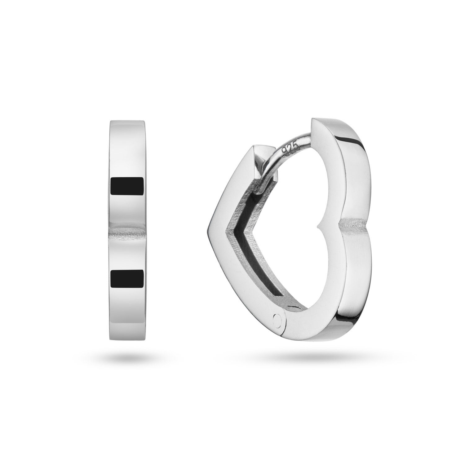 Zilver Gerhiodineerde Klapoorringen Hart 