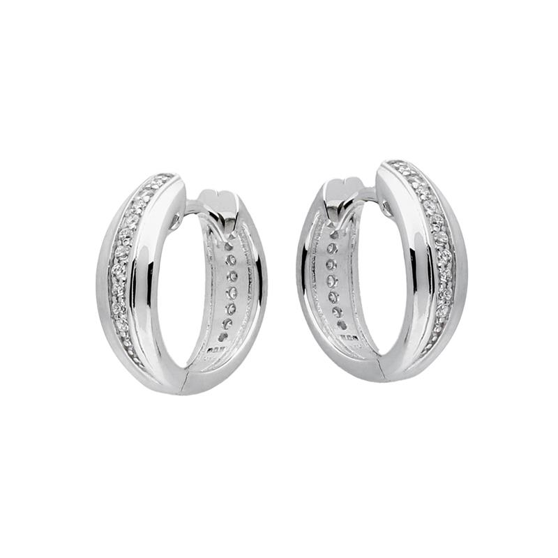 GLOW - 107.5418.00 - Oorringen met klapsluiting - Zilver - Zirkonia