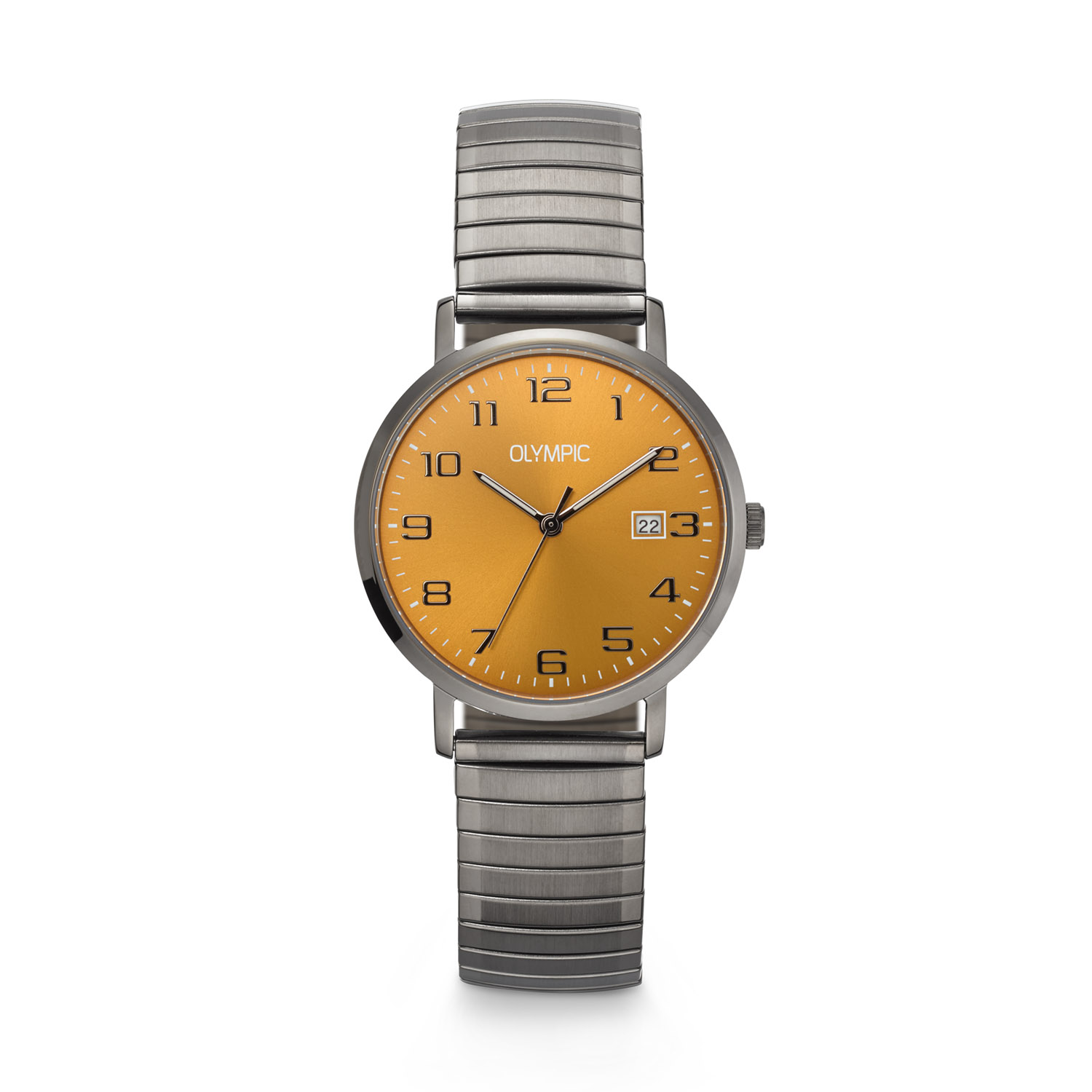 Olympic OL26HGG001 Lucas Horloge Staal 37mm 
Dit unieke Olympic horloge met artikelnummer: OL26HGG001 is een herenhorloge met een classic sportieve uitstraling. Het horloge heeft een ronde stalen gunmetal kast met een bruine wijzerplaat met een datum en lumibrite op de wijzers. Aan de kast zit een stalen mat glanzende gunmetal rekband. Het horloge heeft een mineraalglas, een doorsnee van 37mm en is 5ATM.

Het merk:
Een mooi horloge hoeft niet duur te zijn! Het Nederlandse horlogemerk Olympic levert stoere chronografen, slimline series, digitale uurwerken en elegante dameshorloges. De prijs-kwaliteitverhouding staat bij Olympic hoog in het vaandel met prijzen die uiteenlopen van &euro; 34,95 tot en met &euro; 169,00.

100% Nederlands ontwerp, waterdicht en standaard 3 jaar fabrieksgarantie.

Specificaties:
- Ronde kast &Oslash; 37mm
- Stalen horlogekast
- Bruine wijzerplaat
- Stalen rekband
- 5ATM 
- Standaard 3 jaar fabrieksgarantie
- Mineraalglas