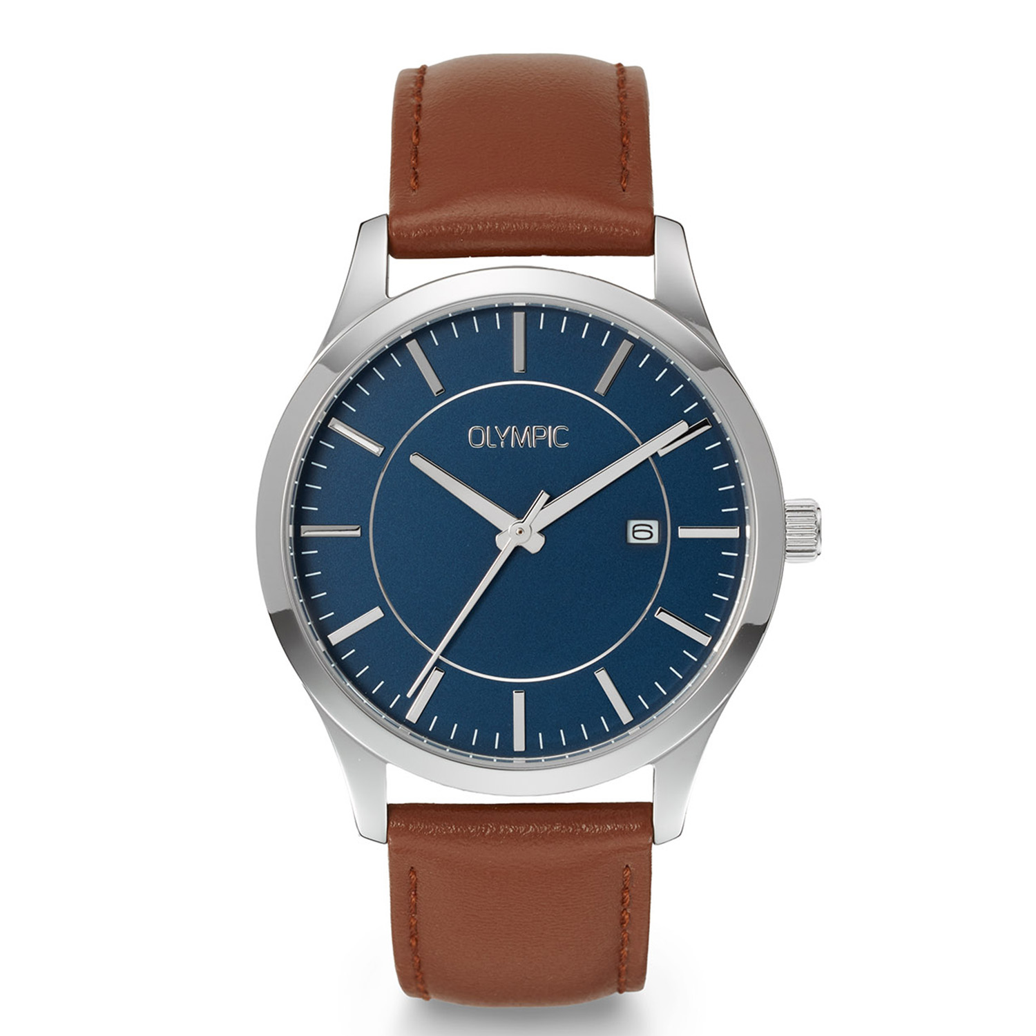 Olympic OL80HSL003 Damian Horloge Heren Staal 40mm 
Dit unieke Olympic model met artikelnummer: OL80HSL003 is een klassiek herenhorloge. Het horloge heeft een stalen kast met een gladde bezel en een matte blauwe wijzerplaat met een datum en fijne uursaanduiding. Aan de kast zit een bruine lerenband met een gespsluiting. Het horloge heeft een mineraalglas, een doorsnee van 40mm en is 5ATM.

Het merk:
Een mooi horloge hoeft niet duur te zijn! Het Nederlandse horlogemerk Olympic levert stoere chronografen, slimline series, digitale uurwerken en elegante dameshorloges. De prijs-kwaliteitverhouding staat bij Olympic hoog in het vaandel met prijzen die uiteenlopen van &euro; 34,95 tot en met &euro; 169,00.

100% Nederlands ontwerp, waterdicht en standaard 3 jaar fabrieksgarantie.

Specificaties:
- Ronde kast &Oslash; 40mm
- Blauwe wijzerplaat
- Bruine lerenband
- 5ATM
- Standaard 3 jaar fabrieksgarantie
- Mineraalglas