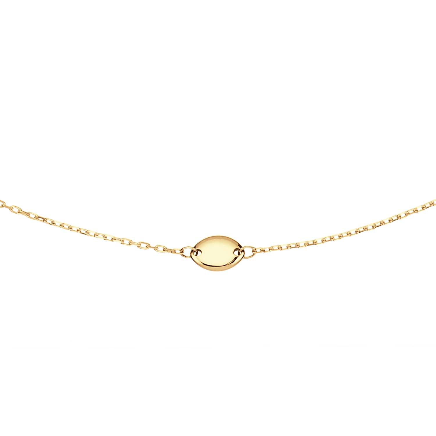 Gouden Collier  met Ovale Plaatjes 