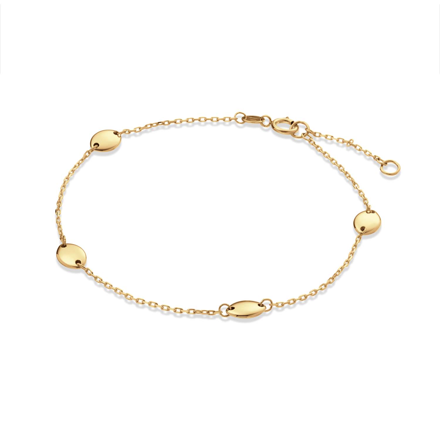 Gouden Armband met Ovale Plaatjes 