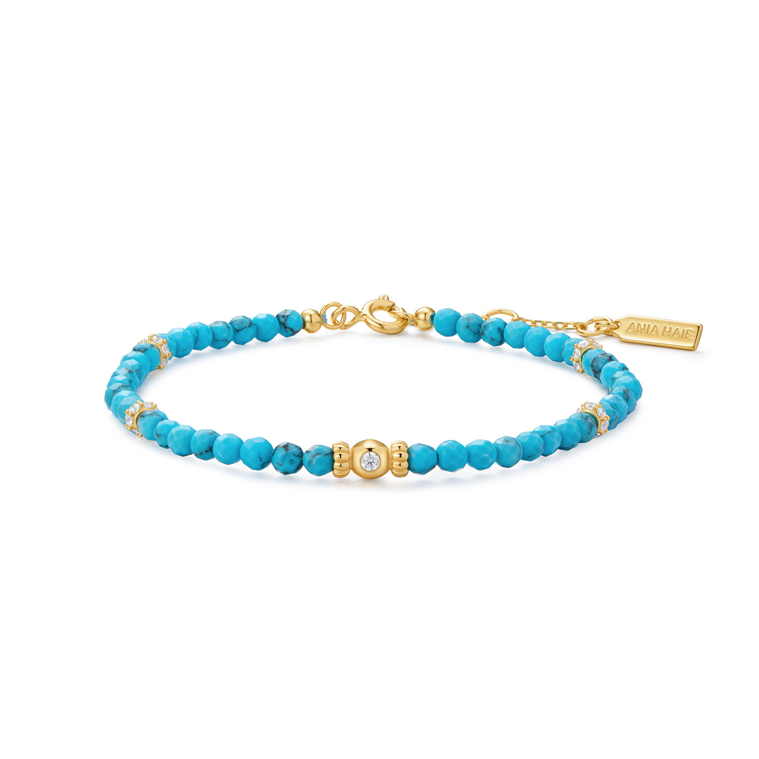 Ge&iuml;nspireerd door de relaxte, bohemian kuststijl van dit seizoen, voegt deze armband een vleugje vakantiesfeer toe aan elke casual outfit. Voor een echt opvallende look combineer je hem royaal met schakelkettingen of andere kralenkettingen. Elke combinatie cre&euml;ert een unieke zorgeloze vrolijkheid.

HET MERK
Ge&iuml;nspireerd door de laatste fashion trends is Ania Haie het toonaangevende sieradenmerk voor hoogkwalitatieve maar ook betaalbare zilveren sieraden, zonder op de kwaliteit in te leveren. Iedere collectie is gebaseerd op de laatste catwalktrends, waardoor Ania Haie snel tot h&eacute;t sieradenmerk voor stijlbewuste consumenten is verkozen. Elk sieraad wordt ontworpen om te combineren met andere sieraden waardoor je je eigen look kunt cre&euml;ren. Maar ook zijn Ania Haie sieraden opvallend genoeg om op zichzelf te dragen.

SPECIFICATIES
- Ania Haie
- Armband
- 925 zilver met gold plating
- Lengte 18,5cm
- AH B073-03G