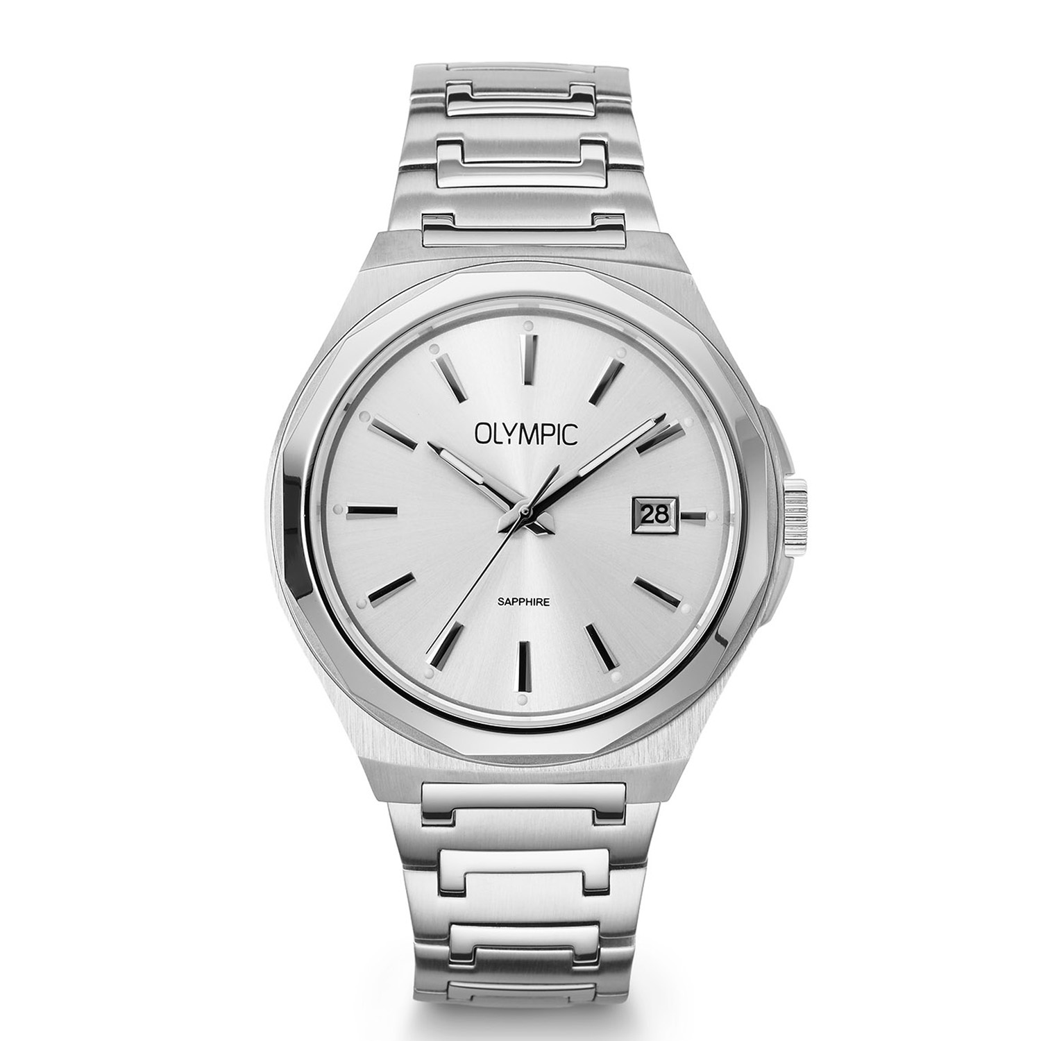 Olympic OL66HSS024 Momentum Horloge Heren Staal 44mm 
Dit unieke Olympic model met artikelnummer: OL66HSS024 is een chique herenhorloge. Het horloge heeft een stalen kast met een zilverkleurige wijzerplaat met datum en duidelijke wijzers en strepen. Met een speciale vaste aanzet sluit de stalen schakelband perfect aan de kast. Het horloge heeft een saffierglas, een doorsnee van 44mm en is 5ATM.

Het merk:
Een mooi horloge hoeft niet duur te zijn! Het Nederlandse horlogemerk Olympic levert stoere chronografen, slimline series, digitale uurwerken en elegante dameshorloges. De prijs-kwaliteitverhouding staat bij Olympic hoog in het vaandel met prijzen die uiteenlopen van &euro; 34,95 tot en met &euro; 169,00.

100% Nederlands ontwerp, waterdicht en standaard 3 jaar fabrieksgarantie.

Specificaties:
- Ronde kast &Oslash; 44mm
- Zilverkleurige wijzerplaat
- Stalen schakelband
- 5ATM 
- Standaard 3 jaar fabrieksgarantie
- Saffierglas