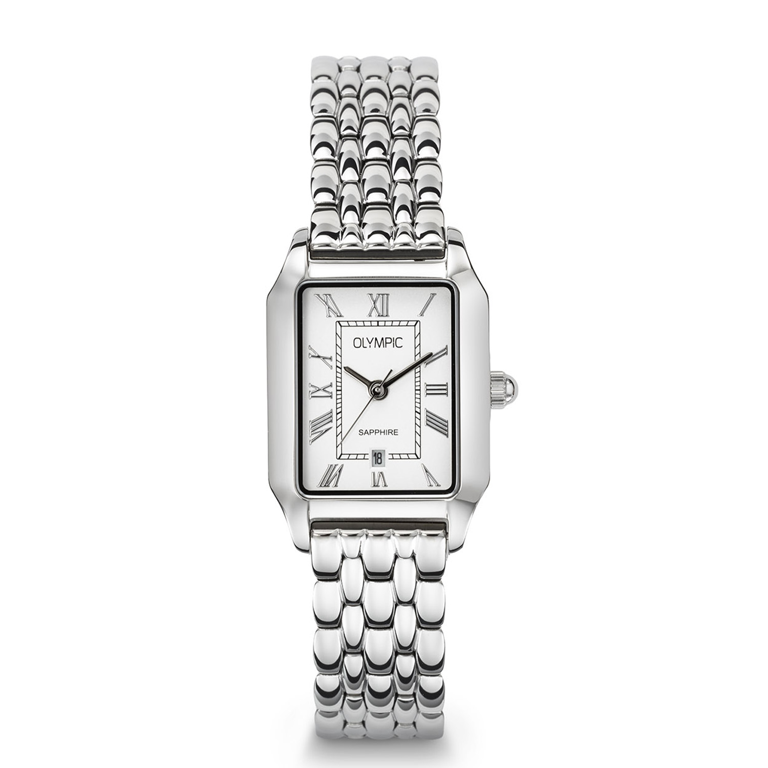 Olympic OL73DSS003 Nostalgia Horloge Dames Staal 23x33mm 
Dit unieke Olympic model met artikelnummer: OL73DSS003 is een chique dameshorloge. Het horloge heeft een stalen rechthoekige kast met een witte wijzerplaat met datum en romeinse cijfers. Met een strakke aanzet sluit de stalen schakelband perfect aan de kast. Het horloge heeft een saffierglas, een afmeting van 23x33mm en is 5ATM.

Het merk:
Een mooi horloge hoeft niet duur te zijn! Het Nederlandse horlogemerk Olympic levert stoere chronografen, slimline series, digitale uurwerken en elegante dameshorloges. De prijs-kwaliteitverhouding staat bij Olympic hoog in het vaandel met prijzen die uiteenlopen van &euro; 34,95 tot en met &euro; 169,00.

100% Nederlands ontwerp, waterdicht en standaard 3 jaar fabrieksgarantie.

Specificaties:
- Rechte kast 23x33mm
- Witte wijzerplaat
- Stalen schakelband
- 5ATM 
- Standaard 3 jaar fabrieksgarantie
- Saffierglas