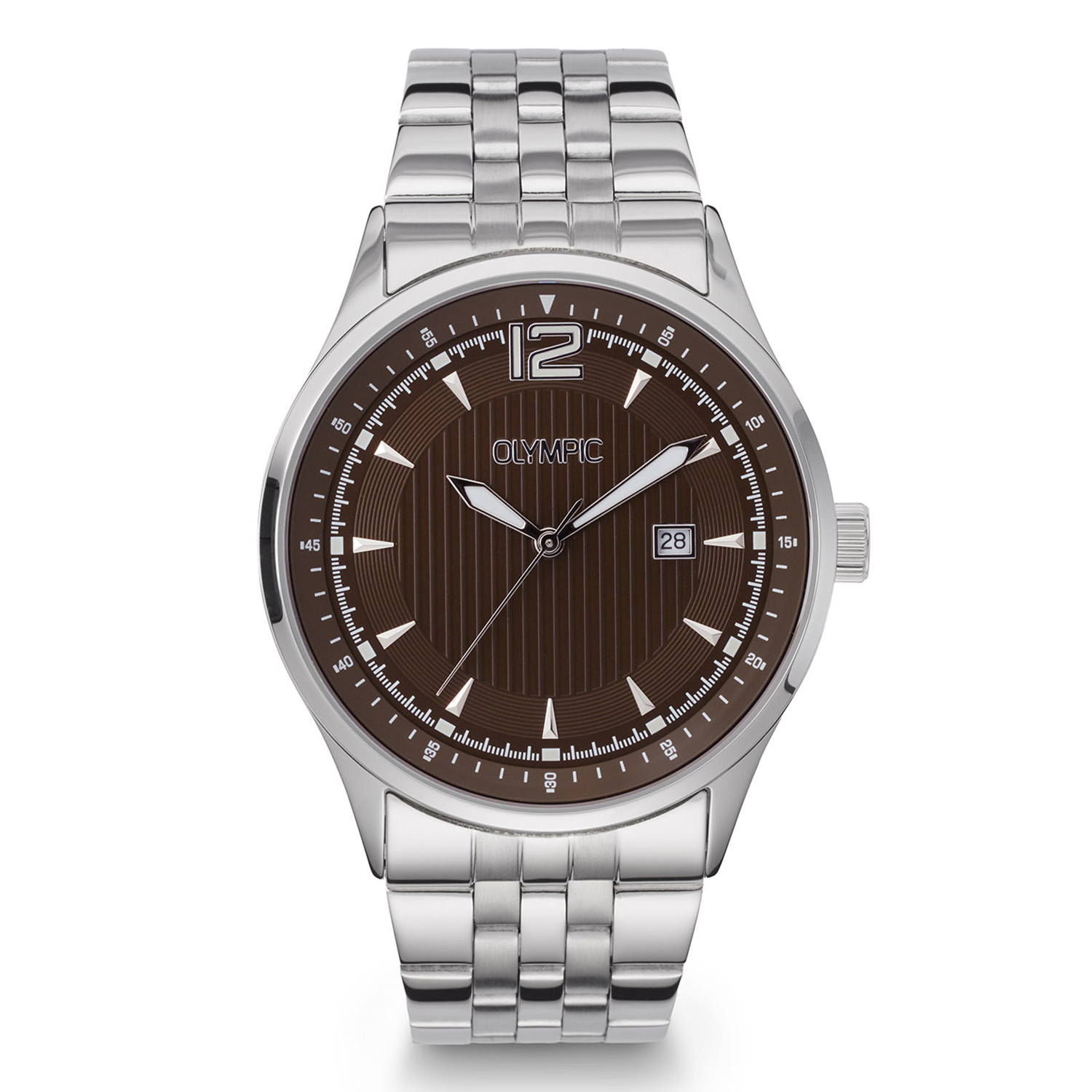 Olympic OL75HSS010 Senne Horloge Heren Staal 43mm 
Dit unieke Olympic model met artikelnummer: OL75HSS010 is een sportief herenhorloge. Het horloge heeft een stalen kast met een bruine wijzerplaat met een datum. Aan de kast zit een stalen schakelband met een vouwsluiting. Het horloge heeft een mineraalglas, een doorsnee van 43mm en is 5ATM.

Het merk:
Een mooi horloge hoeft niet duur te zijn! Het Nederlandse horlogemerk Olympic levert stoere chronografen, slimline series, digitale uurwerken en elegante dameshorloges. De prijs-kwaliteitverhouding staat bij Olympic hoog in het vaandel met prijzen die uiteenlopen van &euro; 34,95 tot en met &euro; 169,00.

100% Nederlands ontwerp, waterdicht en standaard 3 jaar fabrieksgarantie.

Specificaties:
- Ronde kast &Oslash; 43mm
- Bruine wijzerplaat
- Stalen schakelband
- 5ATM 
- Standaard 3 jaar fabrieksgarantie
- Mineraalglas