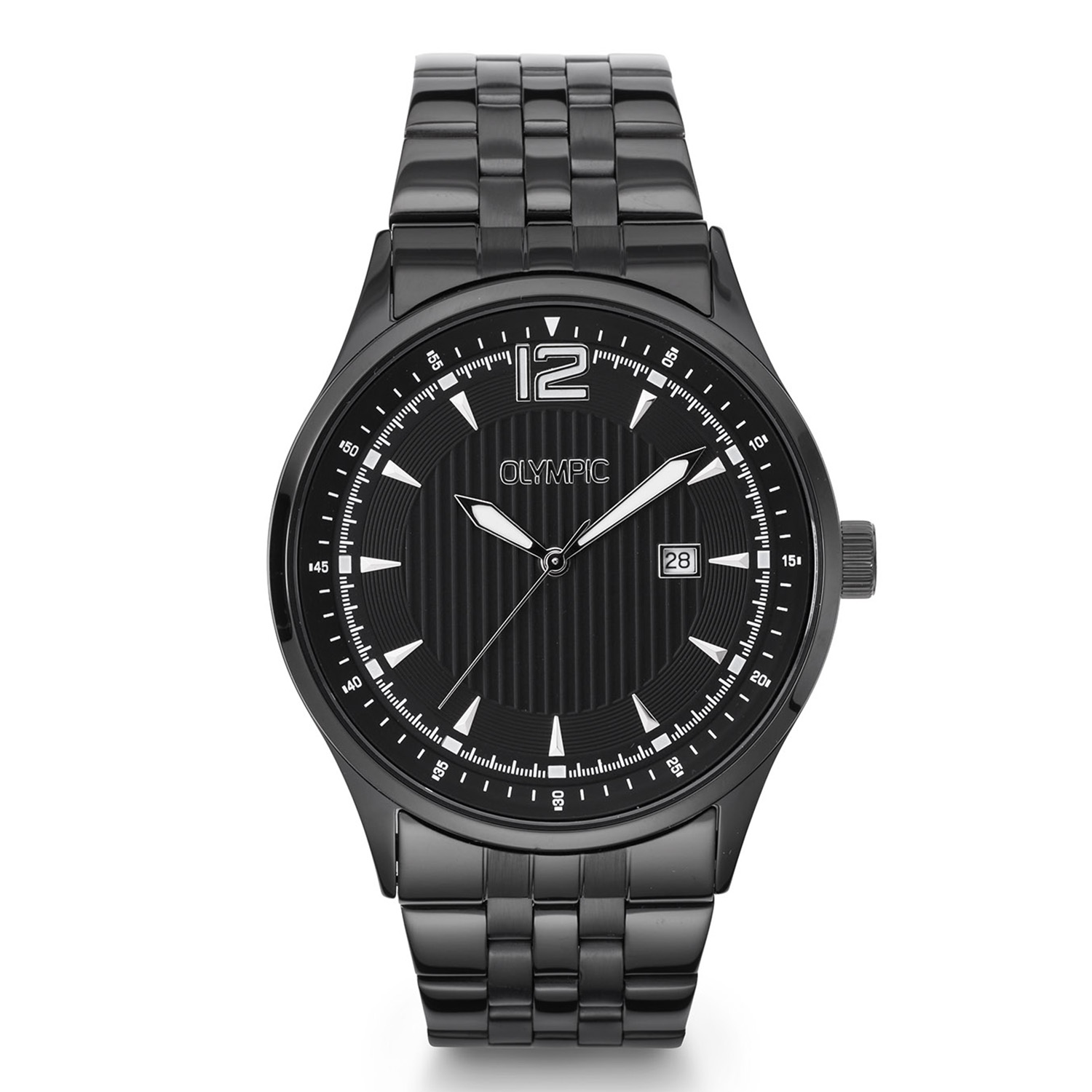 Olympic OL75HZZ002 Senne Horloge Heren Staal 43mm 
Dit unieke Olympic model met artikelnummer: OL75HZZ002 is een sportief herenhorloge. Het horloge heeft een zwarte stalen kast met een zwarte wijzerplaat met een datum. Aan de kast zit een zwarte stalen schakelband met een vouwsluiting. Het horloge heeft een mineraalglas, een doorsnee van 43mm en is 5ATM.

Het merk:
Een mooi horloge hoeft niet duur te zijn! Het Nederlandse horlogemerk Olympic levert stoere chronografen, slimline series, digitale uurwerken en elegante dameshorloges. De prijs-kwaliteitverhouding staat bij Olympic hoog in het vaandel met prijzen die uiteenlopen van &euro; 34,95 tot en met &euro; 169,00.

100% Nederlands ontwerp, waterdicht en standaard 3 jaar fabrieksgarantie.

Specificaties:
- Ronde kast &Oslash; 43mm
- Zwarte wijzerplaat
- Zwarte schakelband
- 5ATM 
- Standaard 3 jaar fabrieksgarantie
- Mineraalglas