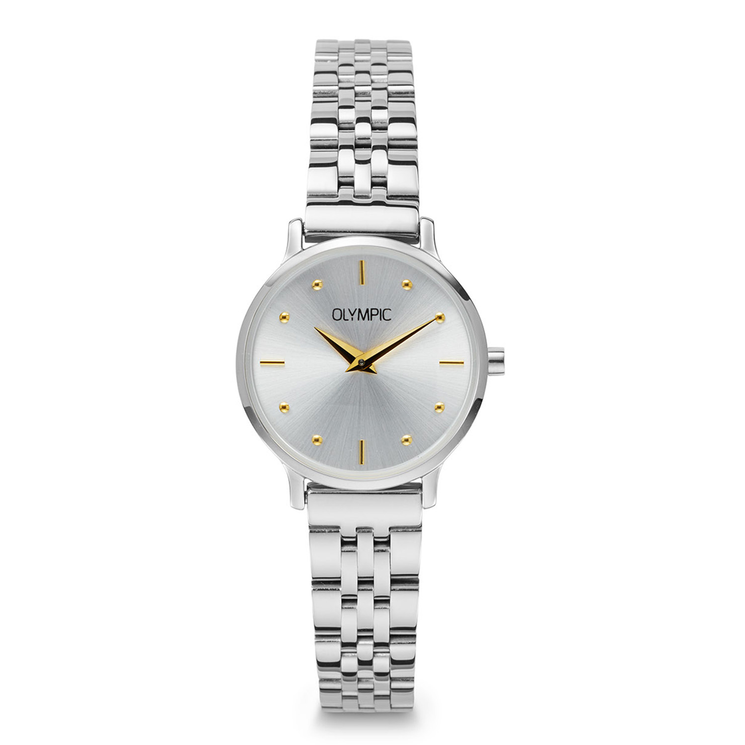 Olympic OL82DSS021B Lina Horloge Dames Staal 26mm 
Dit unieke Olympic model met artikelnummer: OL82DSS021B is een sportief dameshorloge. Het horloge heeft een stalen ronde kast met een gladde bezel en een zilverkleurige wijzerplaat met strepen en stippen als uursaanduiding. Aan de kast zit een stalen schakelband met een vouwsluiting. Het horloge heeft een mineraalglas, een doorsnee van 26mm en is 5ATM.

Het merk:
Een mooi horloge hoeft niet duur te zijn! Het Nederlandse horlogemerk Olympic levert stoere chronografen, slimline series, digitale uurwerken en elegante dameshorloges. De prijs-kwaliteitverhouding staat bij Olympic hoog in het vaandel met prijzen die uiteenlopen van &euro; 34,95 tot en met &euro; 169,00.

100% Nederlands ontwerp, waterdicht en standaard 3 jaar fabrieksgarantie.

Specificaties:
- Ronde kast 26mm
- Zilverkleurige wijzerplaat
- Stalen schakelband
- 5ATM 
- Standaard 3 jaar fabrieksgarantie
- Mineraalglas