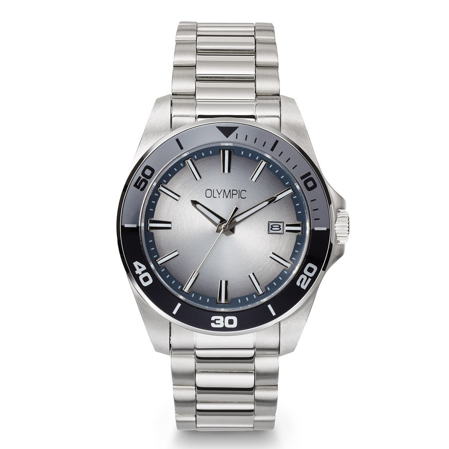 Olympic OL90HSS004 Wout Horloge Heren Staal 40mm 
Dit unieke Olympic model met artikelnummer: OL90HSS004 is een stoer herenhorloge. Het horloge heeft een stalen kast met een grijze bewerkte bezel en een grijze wijzerplaat met een datum. Aan de kast zit een stalen schakelband met een vouwsluiting. Het horloge heeft een mineraalglas, een doorsnee van 40mm en is 5ATM.

Het merk:
Een mooi horloge hoeft niet duur te zijn! Het Nederlandse horlogemerk Olympic levert stoere chronografen, slimline series, digitale uurwerken en elegante dameshorloges. De prijs-kwaliteitverhouding staat bij Olympic hoog in het vaandel met prijzen die uiteenlopen van &euro; 34,95 tot en met &euro; 169,00.

100% Nederlands ontwerp, waterdicht en standaard 3 jaar fabrieksgarantie.

Specificaties:
- Ronde kast &Oslash; 40mm
- Grijze wijzerplaat
- Schakelband
- 5ATM
- Standaard 3 jaar fabrieksgarantie
- Mineraalglas