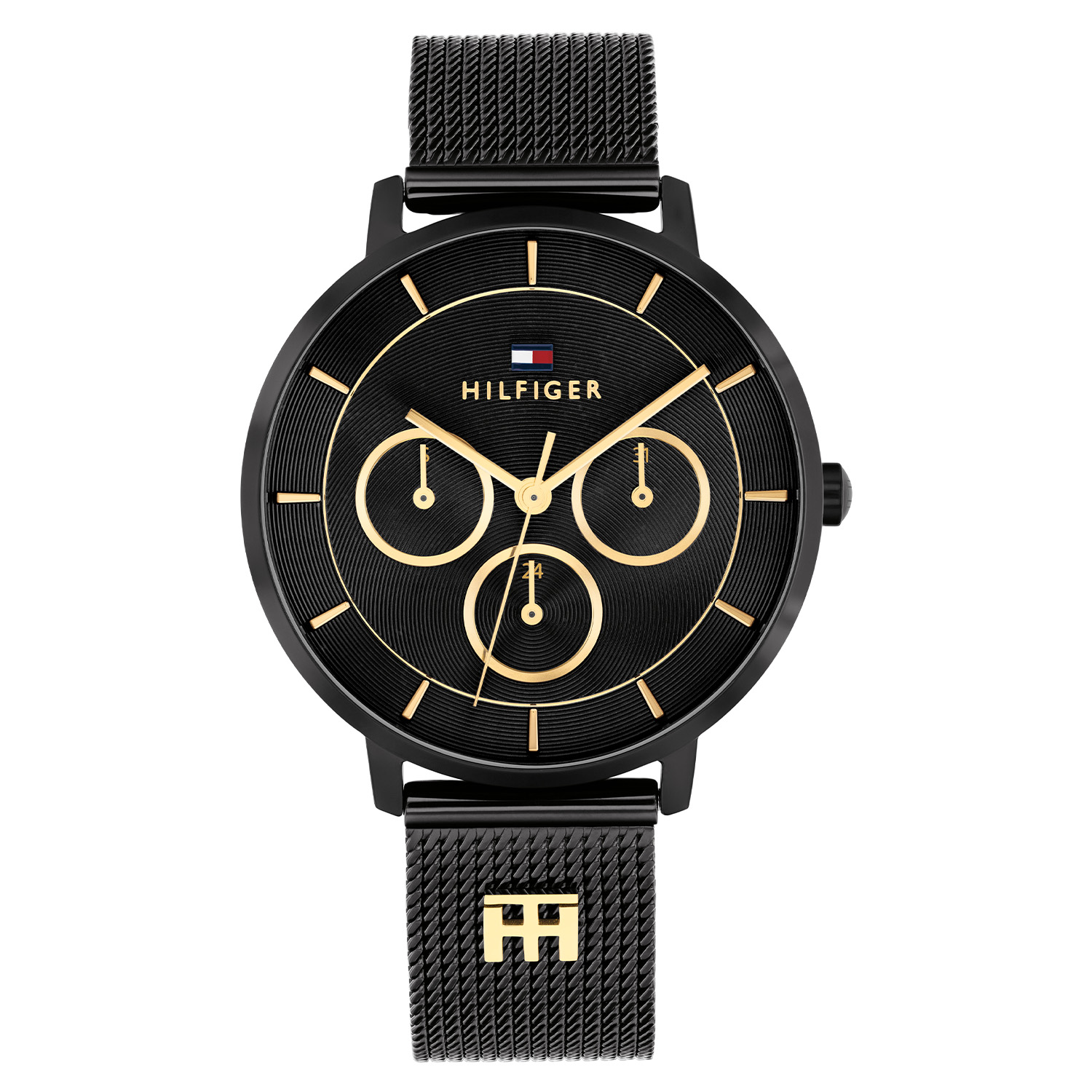 Tommy Hilfiger TH1782882 Horloge Dames Staal Zwart 36mm
Elegant en chic: Dit zwarte dameshorloge straalt finesse uit en maakt elke outfit stijlvol compleet. Het stalen dameshorloge uit de Tea serie heeft een ronde zwarte kast met een zwarte sunray wijzerplaat met dag, datum en 24-uursaanduiding. Aan de kast zit een zwarte milanese band met druksluiting. Het horloge heeft een mineraalglas, een afmeting van 36mm en is 3ATM.  

Specificaties:
- Mineraalglas
- Ronde kast 36mm
- Zwarte kast
- Zwarte wijzerplaat
- Zwarte Milanese band 
- 3ATM