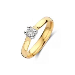 De Bico Tenero ring modelnummer 707341005 is een verfijnde gouden ring met een schitterende 0.05 crt diamant van kwaliteit G/Vsi. Deze elegante ring voegt een vleugje luxe toe aan elke outfit. Draag hem solo voor een subtiele look of combineer met andere ringen voor een trendy gelaagde stijl. Perfect voor dagelijks gebruik en speciale gelegenheden.