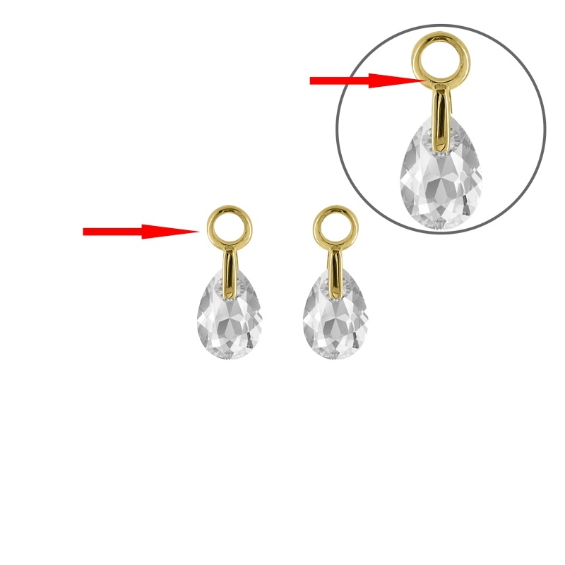 MY iMenso Gold bail for pair of earring Pera 9mm & Tonda 8mm (14k-gold)