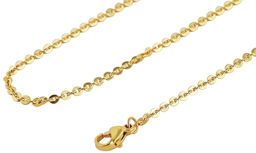 stalen ketting 47 cm verguld