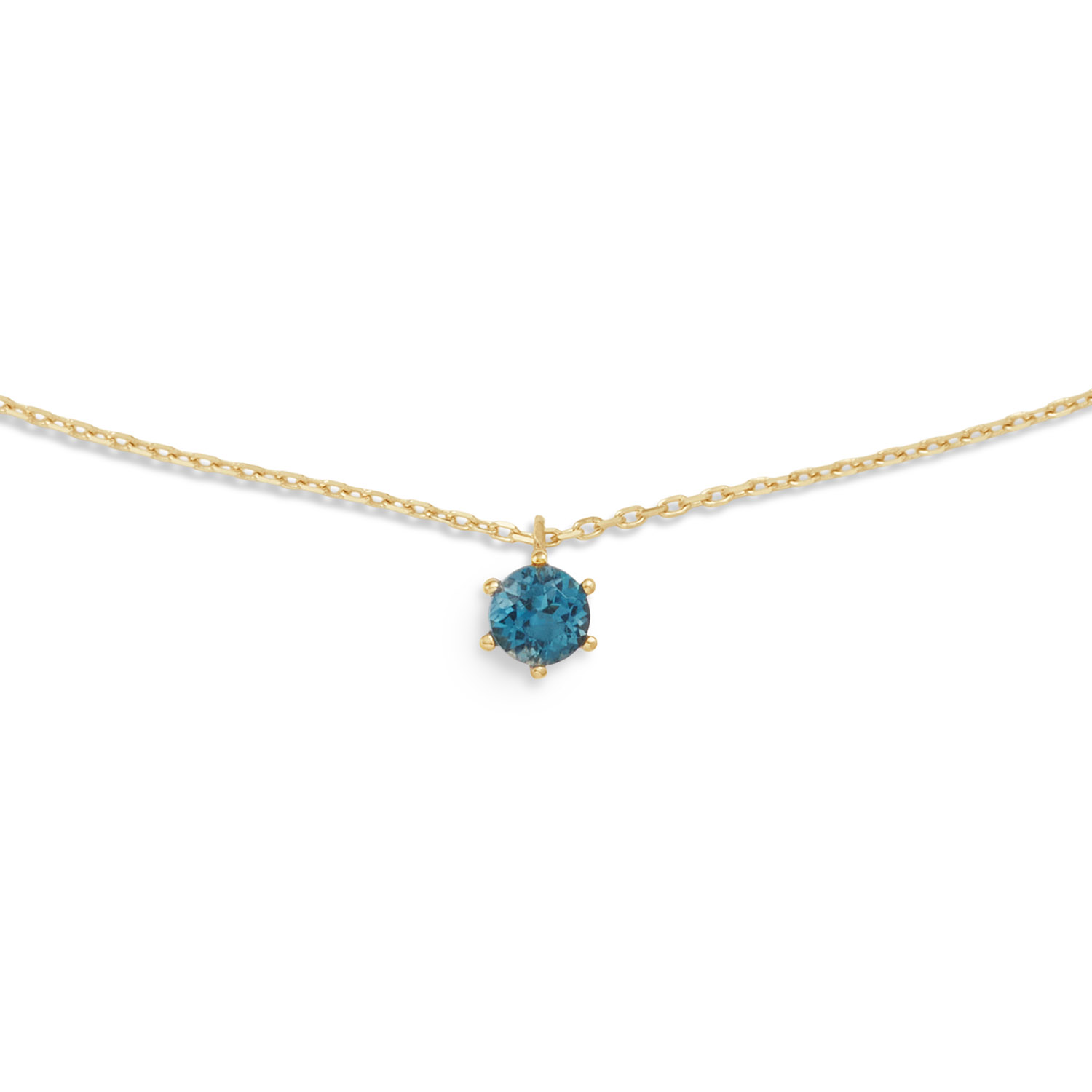 Gouden Anker Schakel Collier met Hanger Topaas