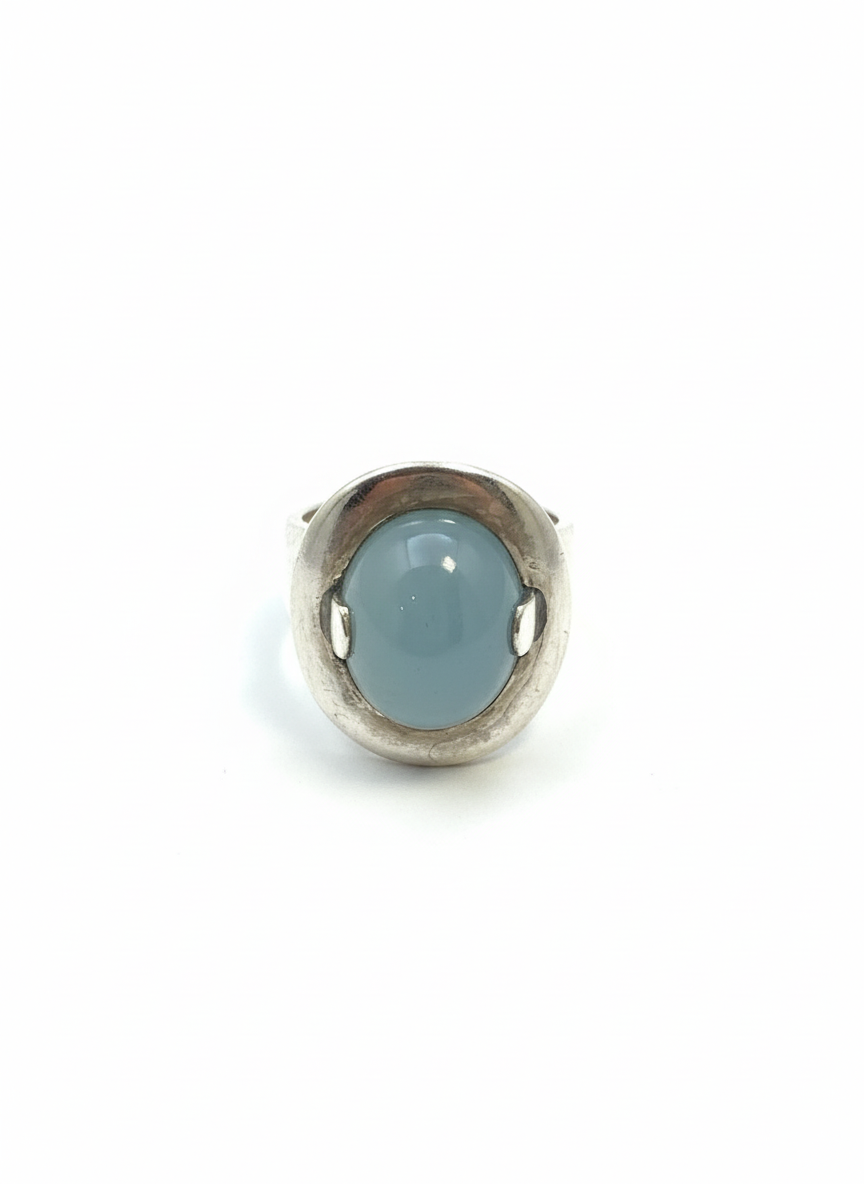Zilveren ring met natuurlijke steen